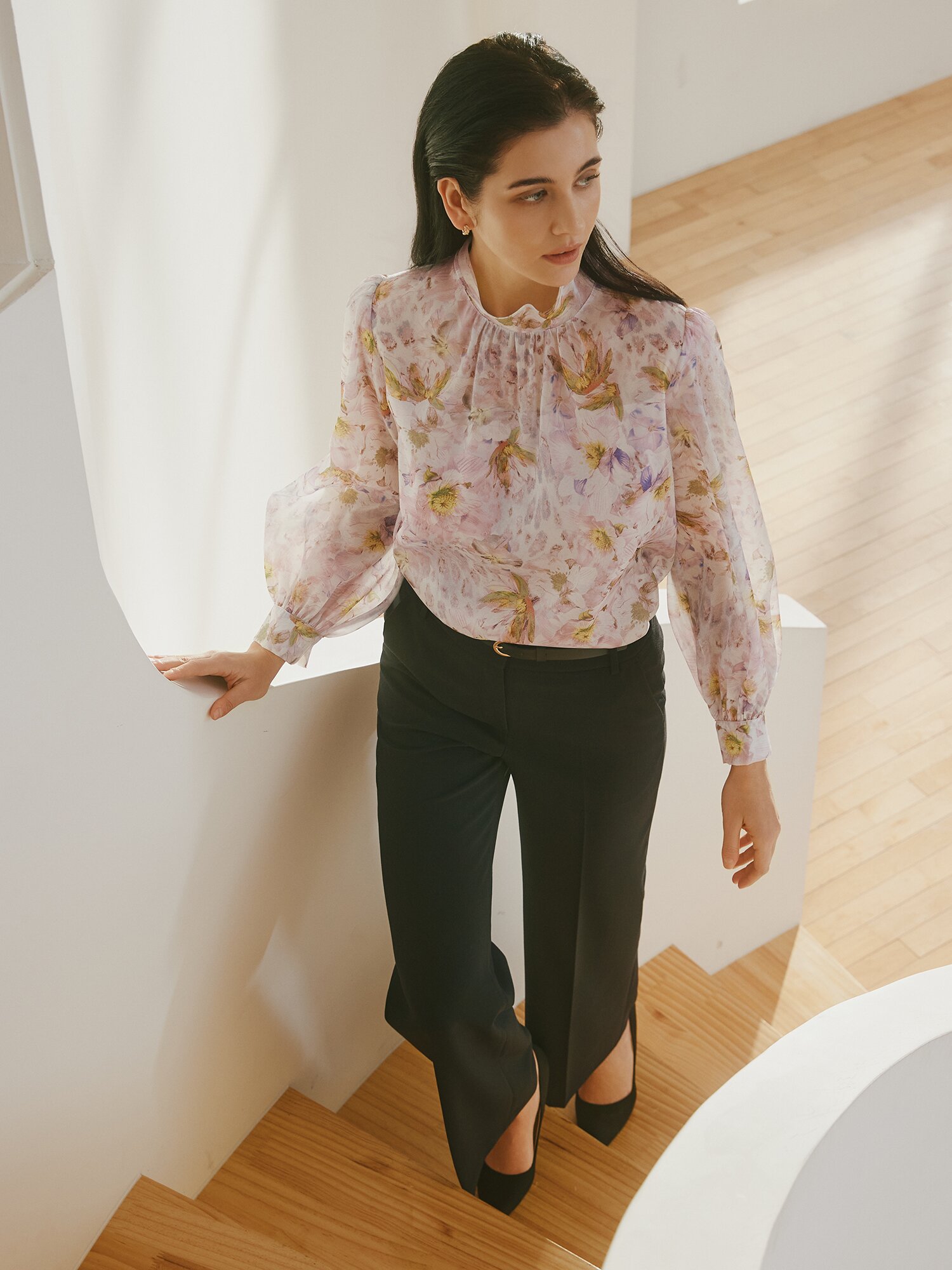 벨티드 슬림 부츠컷 팬츠 (DARK NAVY)