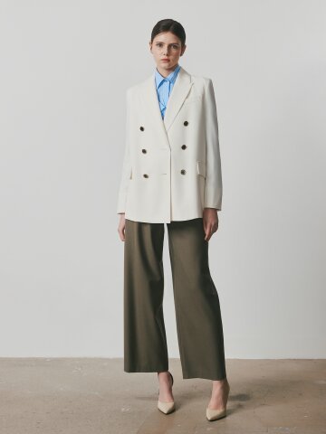 벨티드 원턱 와이드 팬츠 