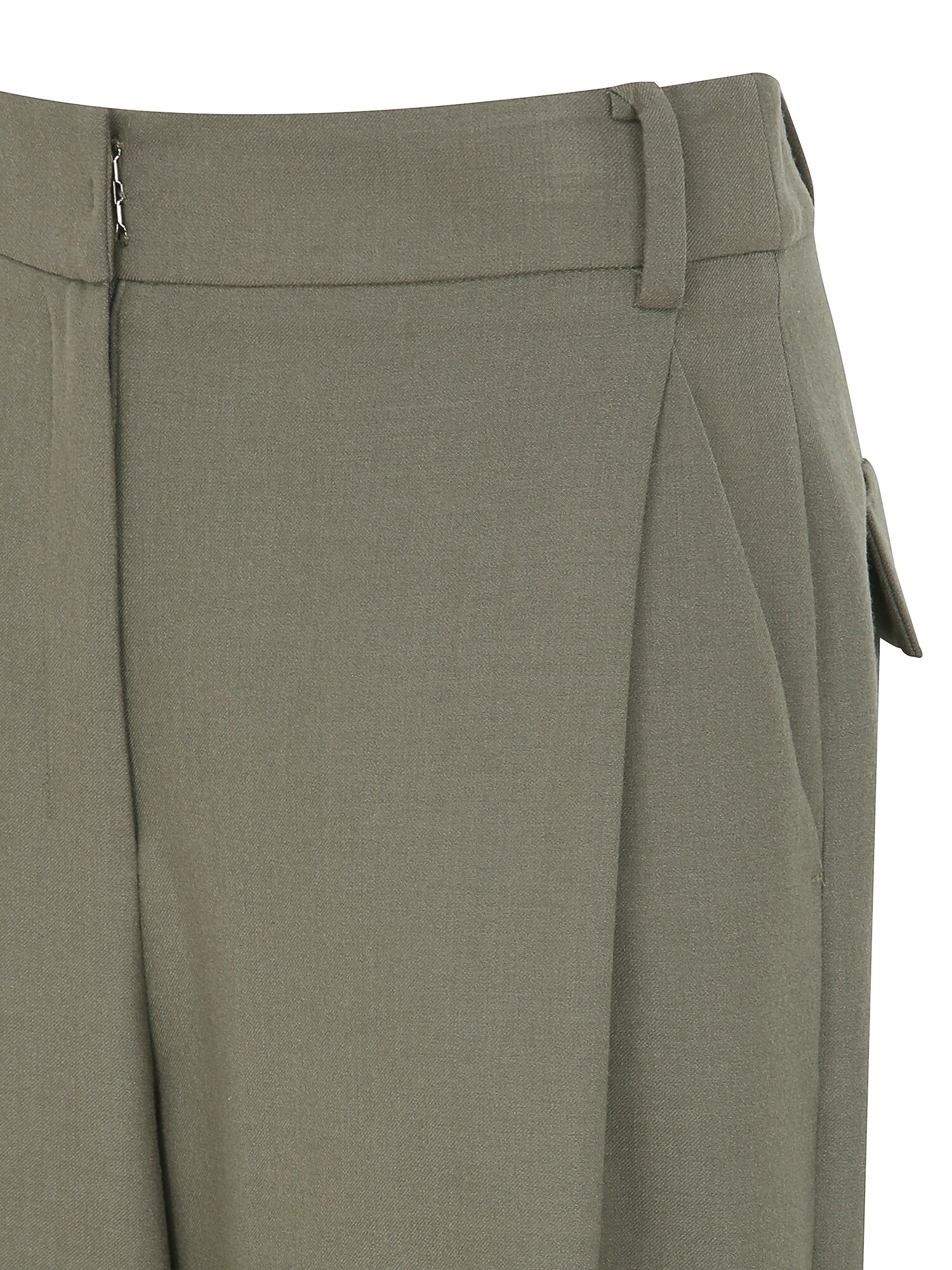 벨티드 원턱 와이드 팬츠 (KHAKI)