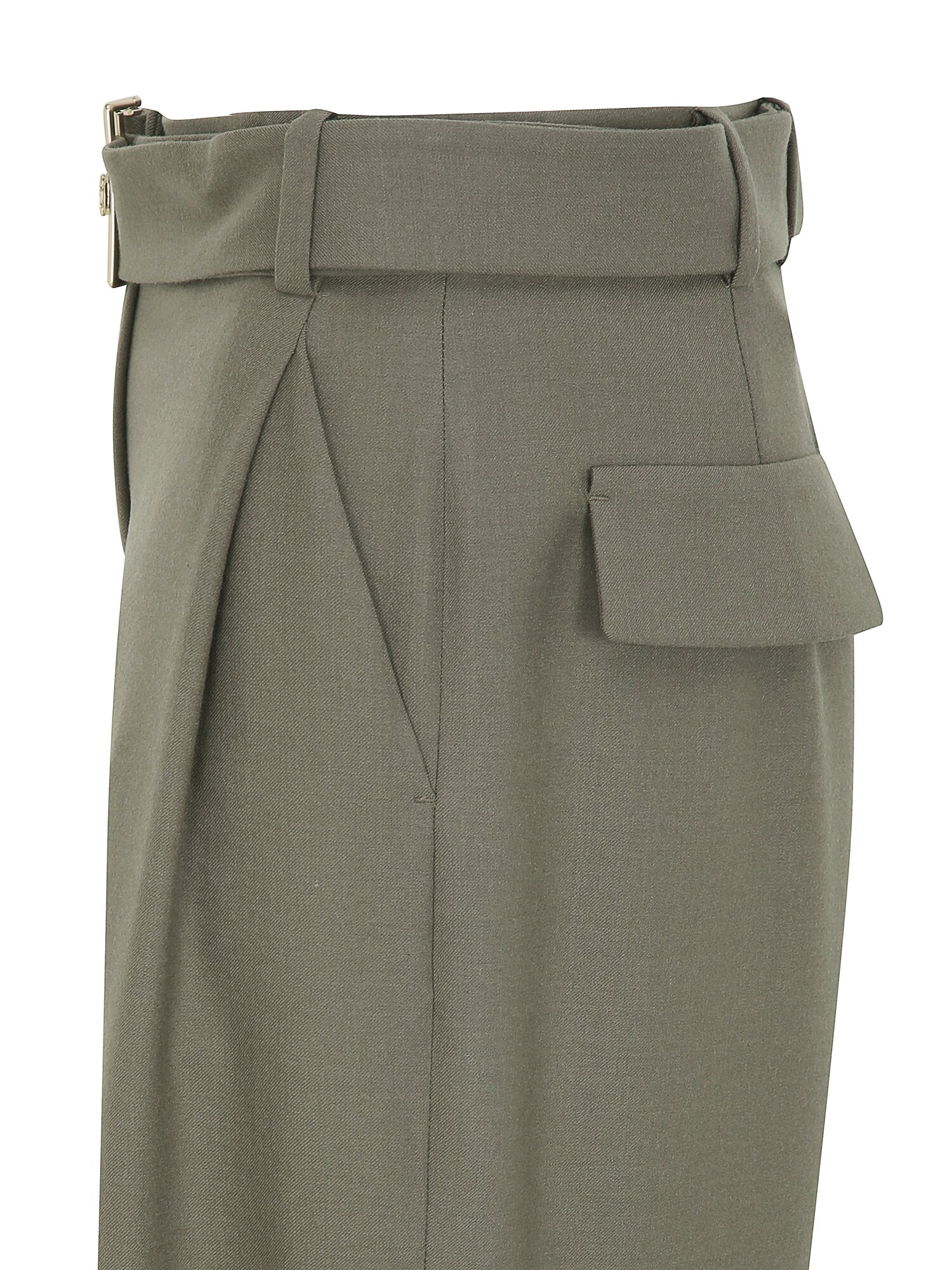 벨티드 원턱 와이드 팬츠 (KHAKI)