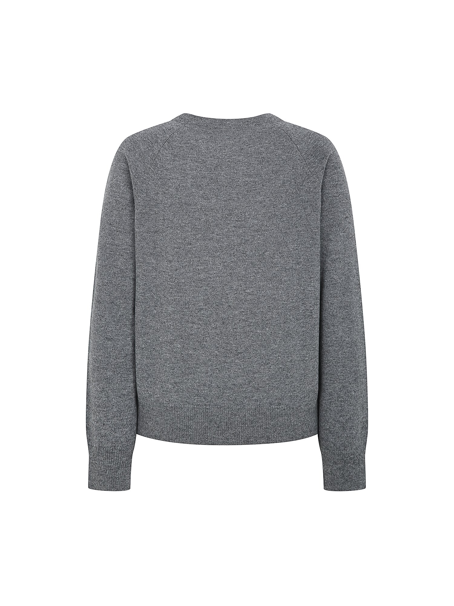 울 래글런 슬릿넥 풀오버 니트 (MELANGE GREY)