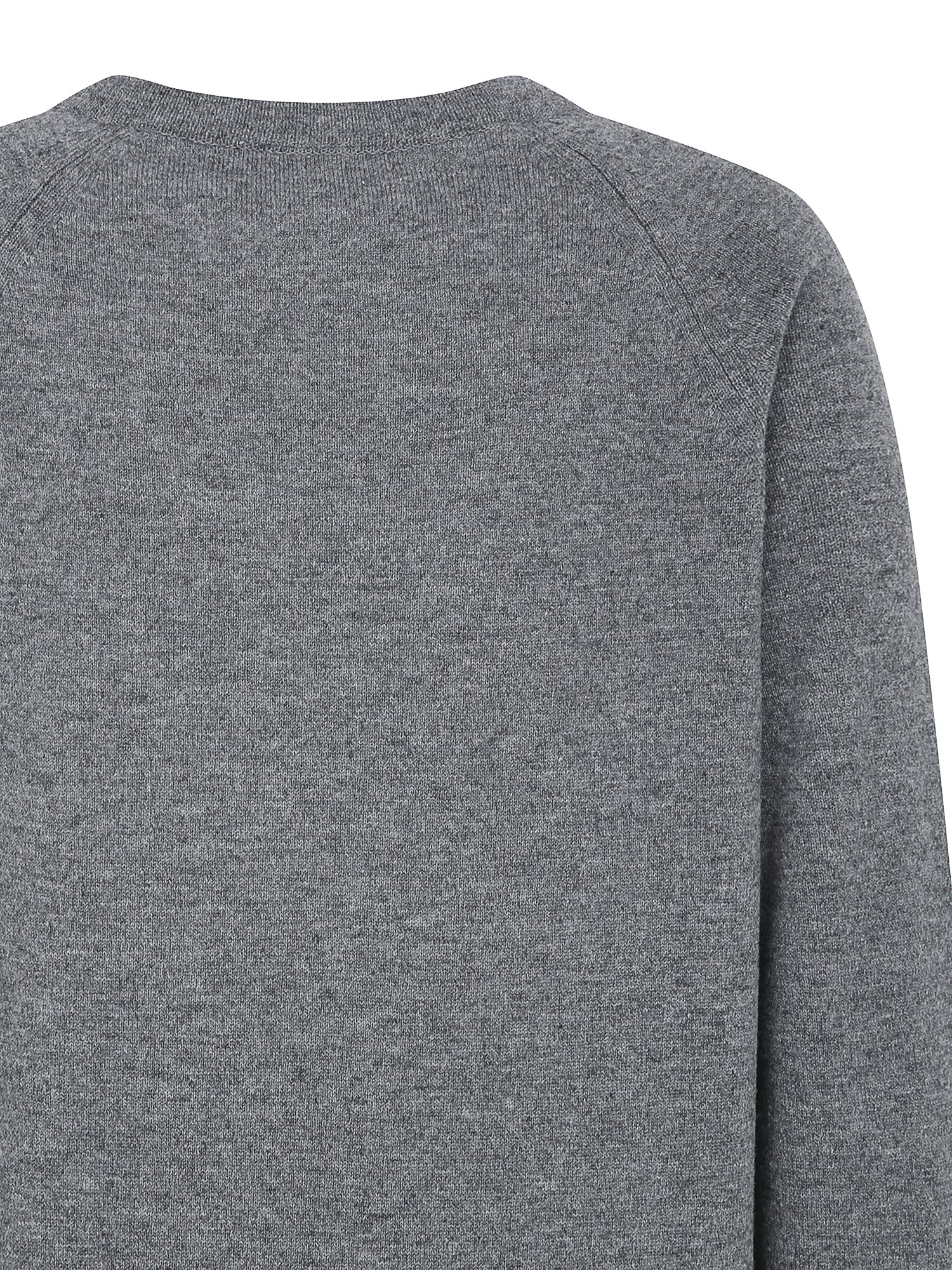 울 래글런 슬릿넥 풀오버 니트 (MELANGE GREY)