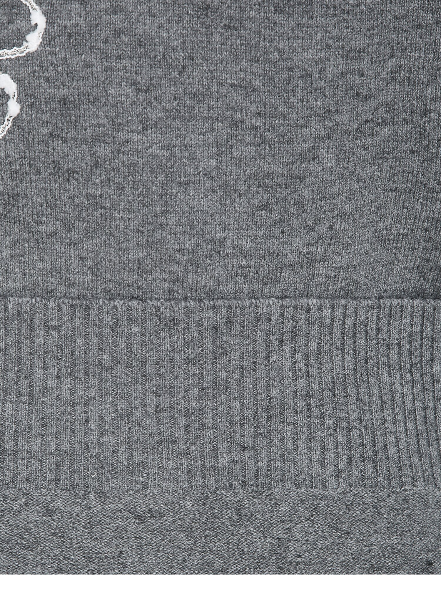 울 플라워 자수 브이넥 가디건 (MELANGE GREY)