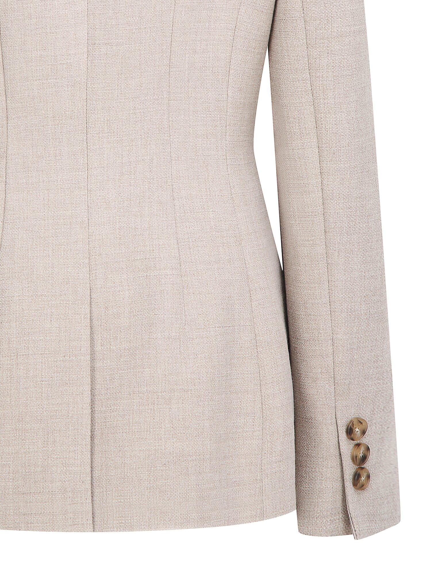 울 피크드 라펠 더블 재킷 (MELANGE BEIGE)