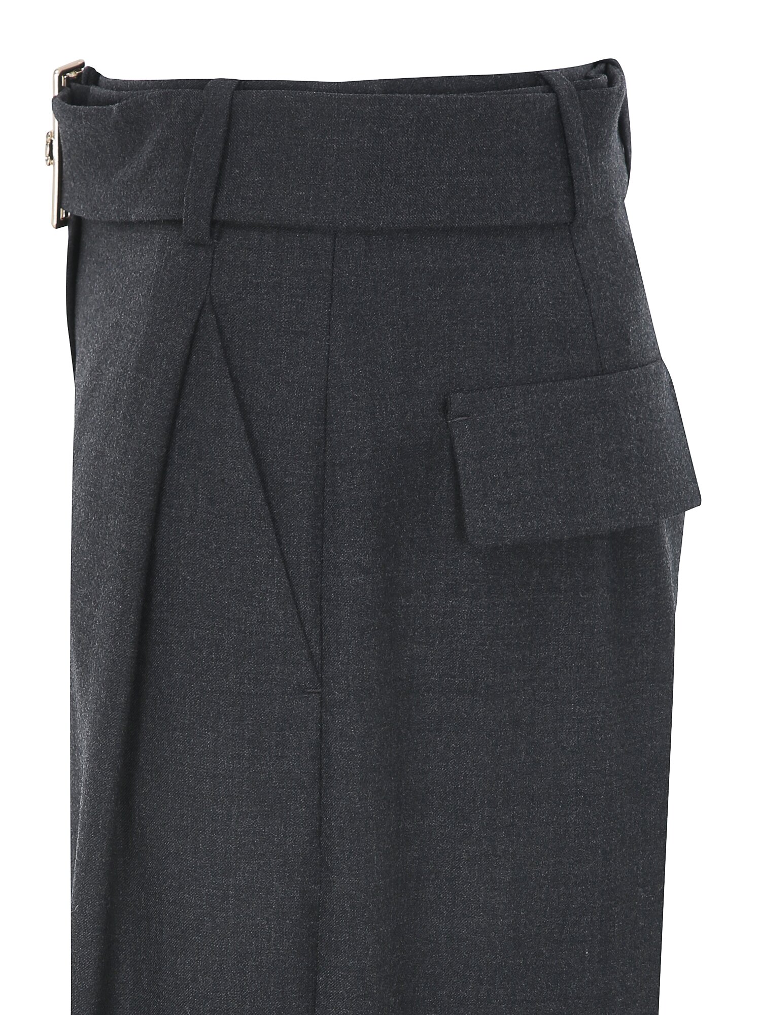 벨티드 원턱 와이드 팬츠 (GREY)