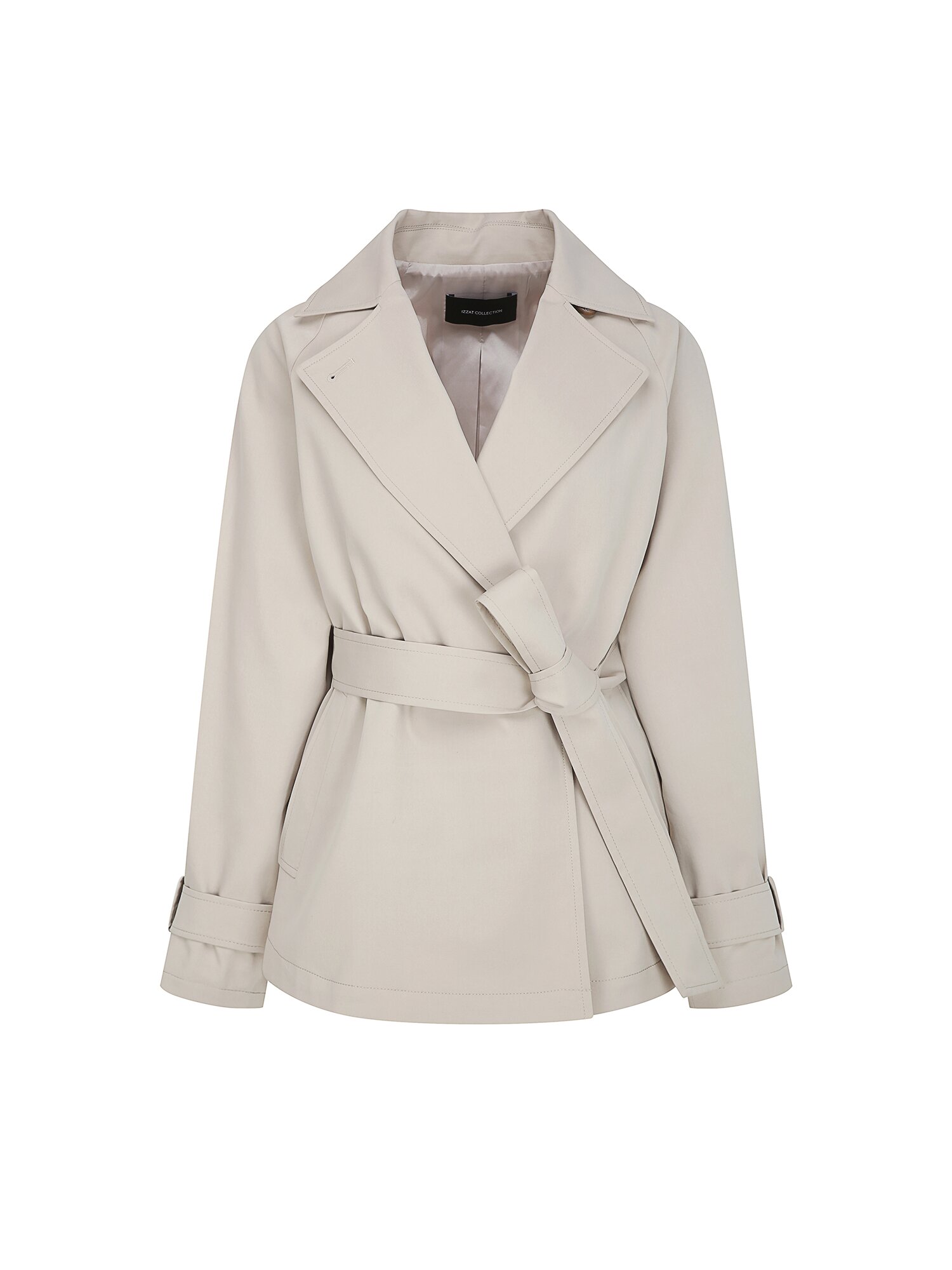 코튼 더블 숏 트렌치 코트 (LIGHT BEIGE)