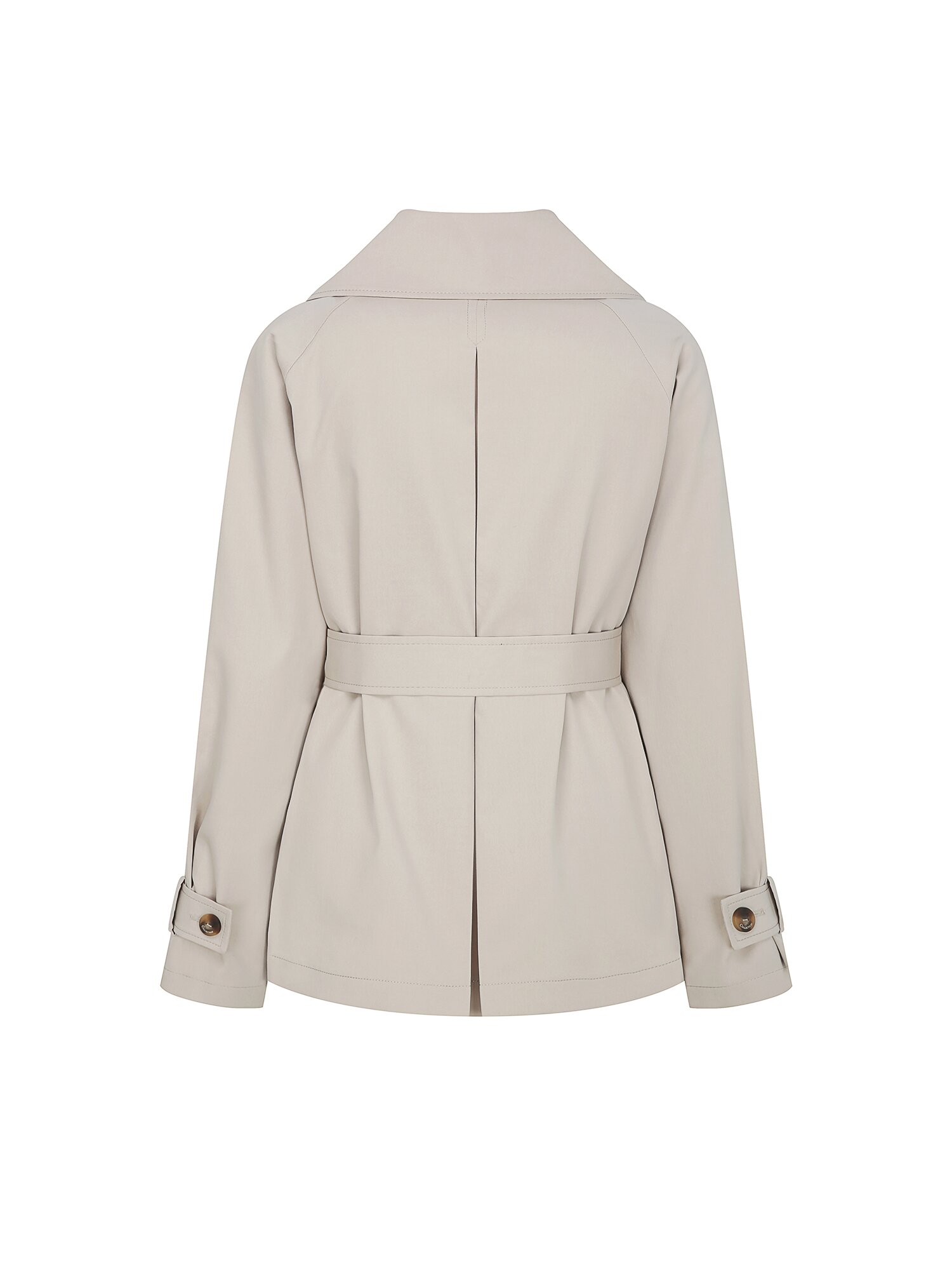 코튼 더블 숏 트렌치 코트 (LIGHT BEIGE)