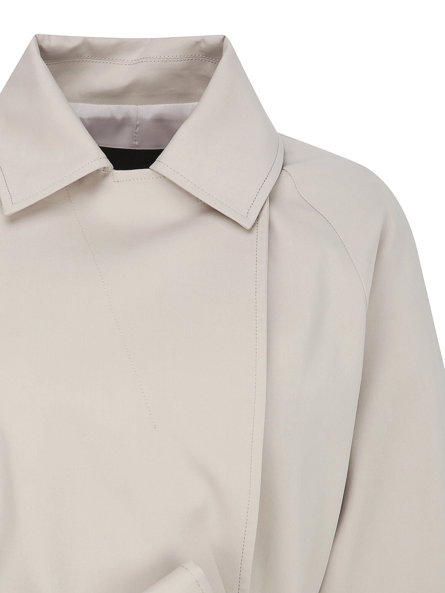 코튼 더블 숏 트렌치 코트 (LIGHT BEIGE)