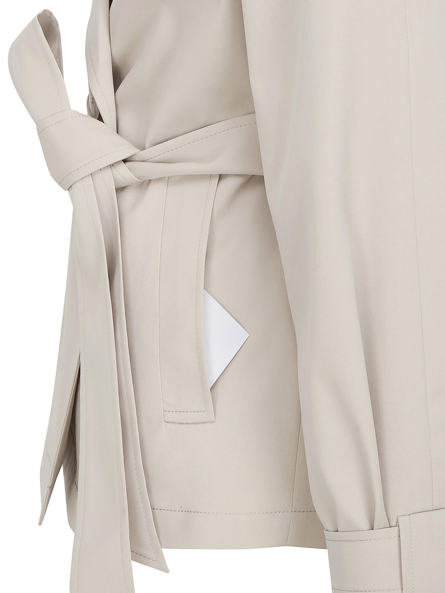 코튼 더블 숏 트렌치 코트 (LIGHT BEIGE)