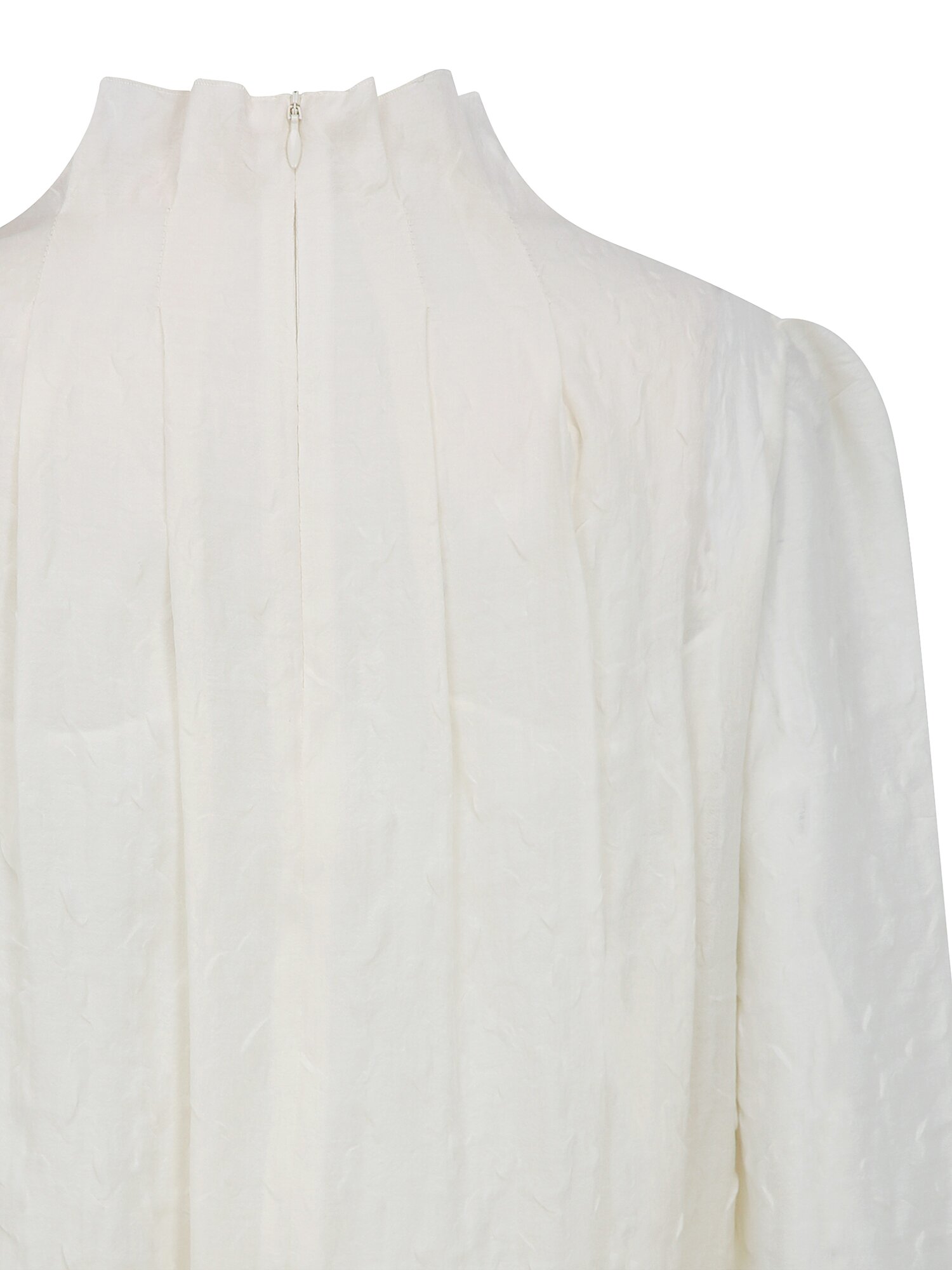 턱 디테일 하이넥 블라우스 (CREAM)