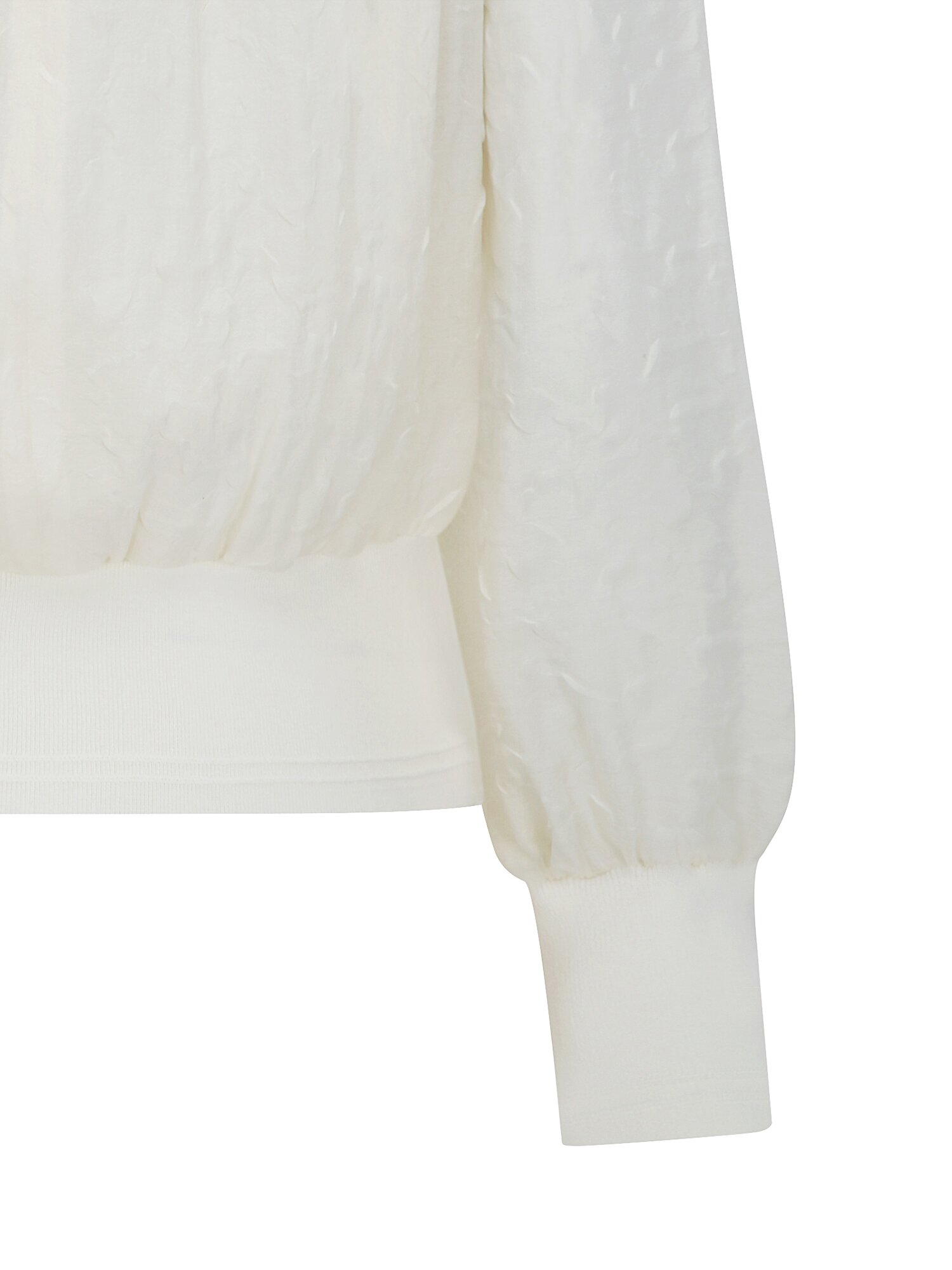 턱 디테일 하이넥 블라우스 (CREAM)