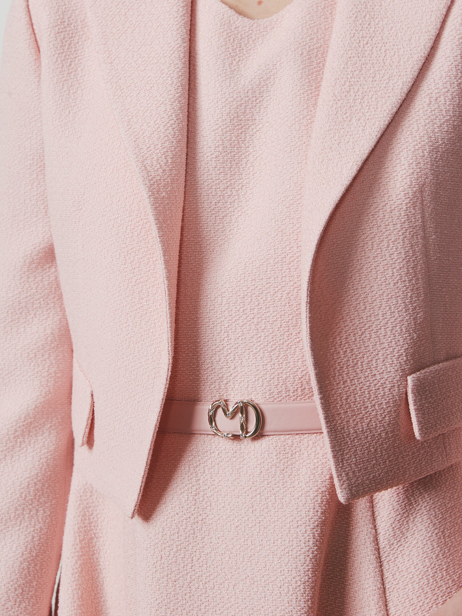 트위드 플레어 원피스 +재킷 세트 (PINK)