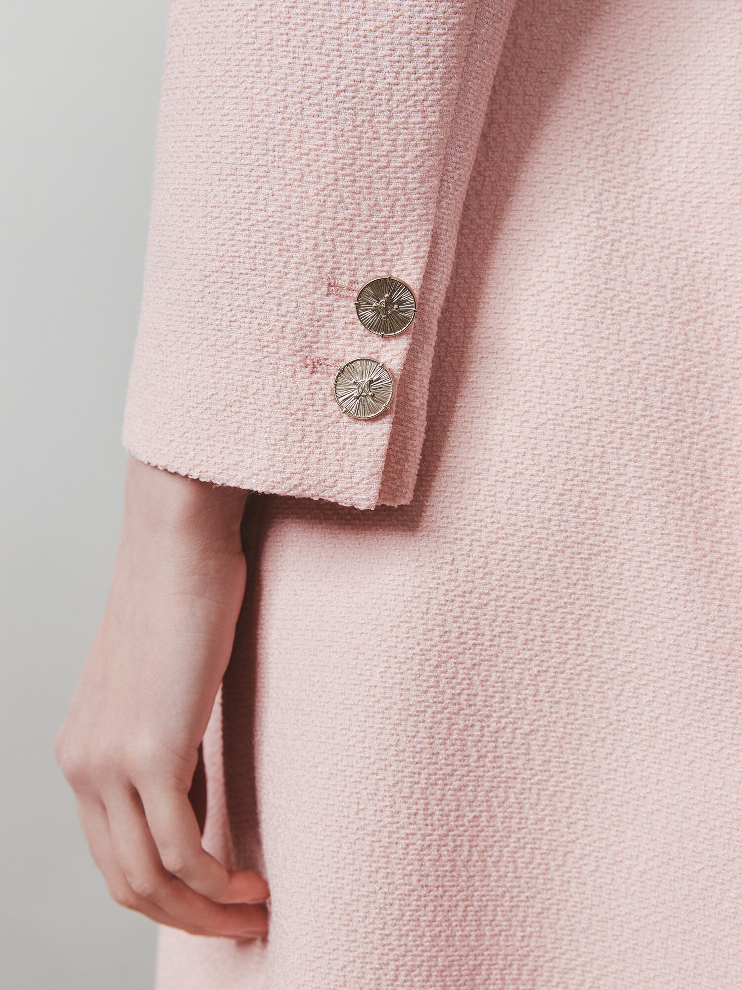 트위드 플레어 원피스 +재킷 세트 (PINK)