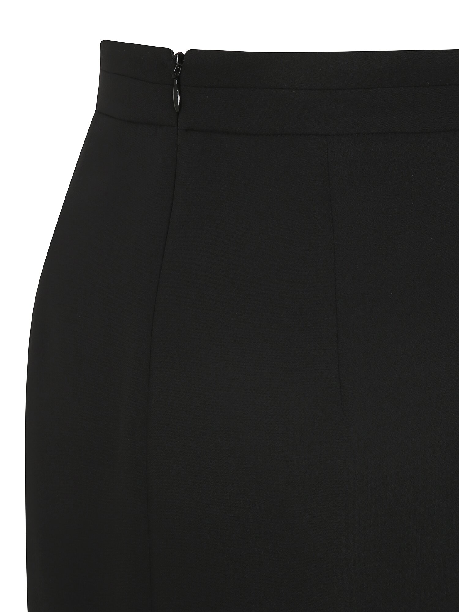 메탈 장식 슬릿 H라인 스커트 (BLACK)