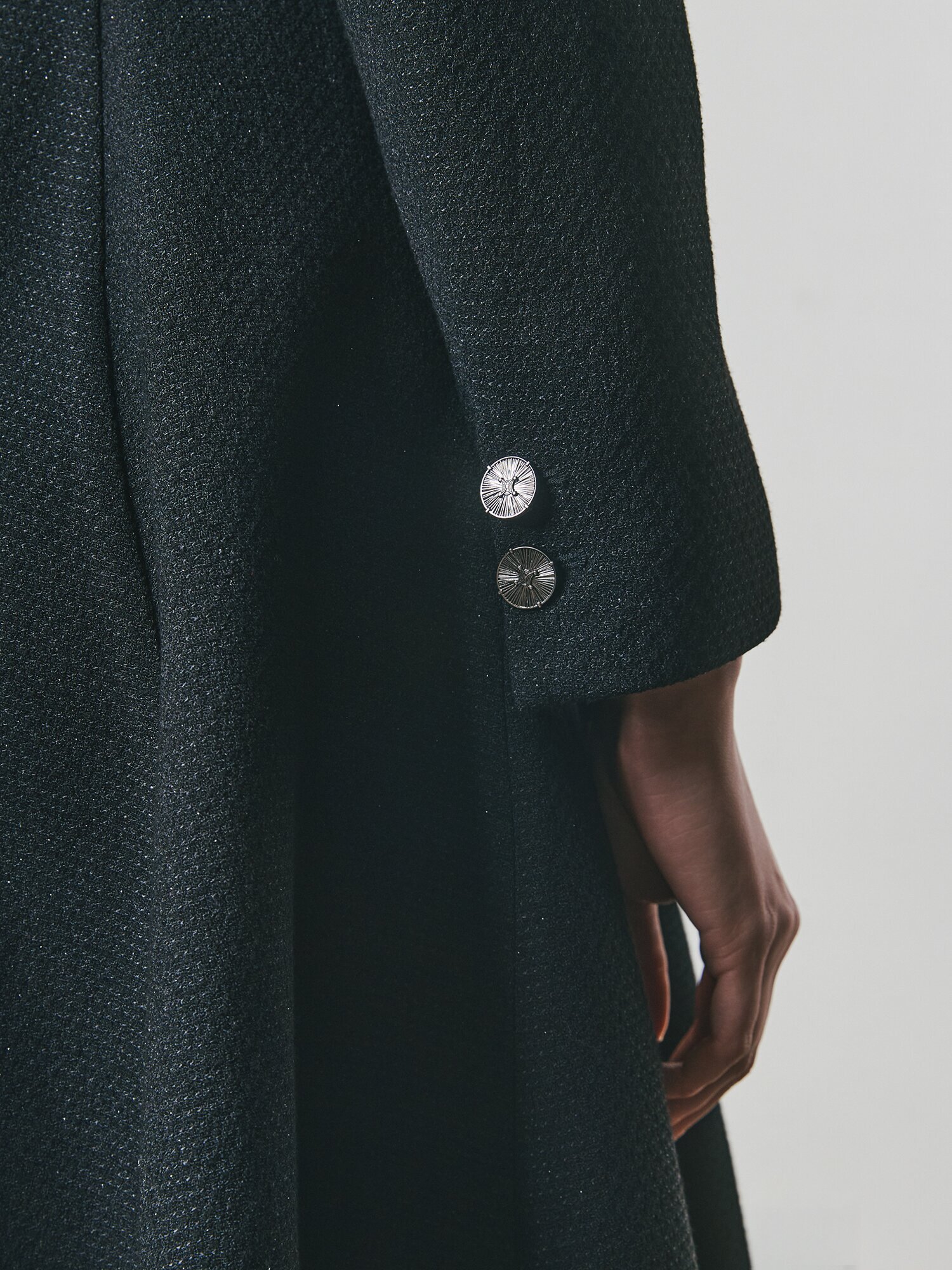 트위드 플레어 원피스 +재킷 세트 (BLACK)