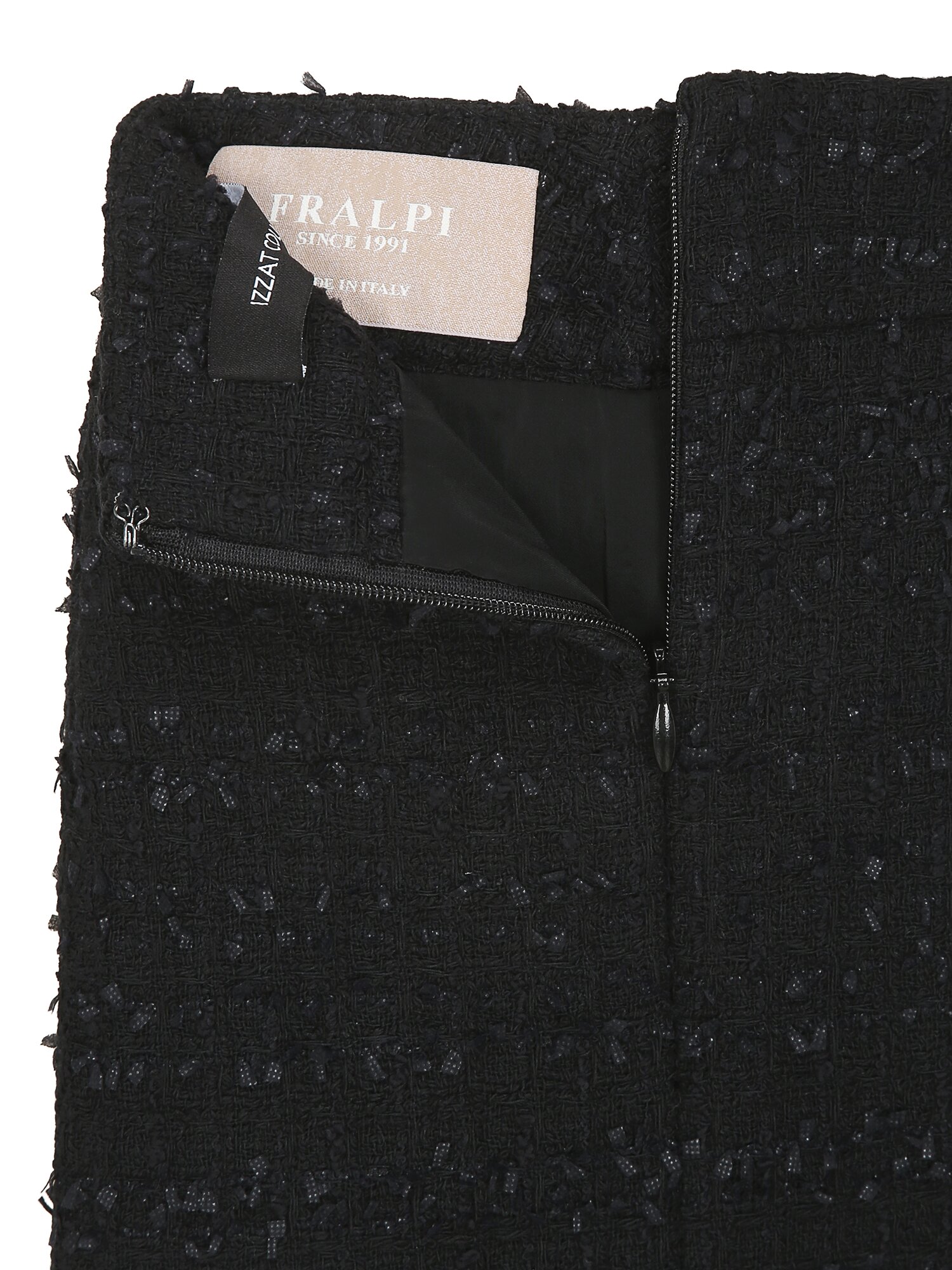 트위드 백 슬릿 H라인 스커트 (BLACK)