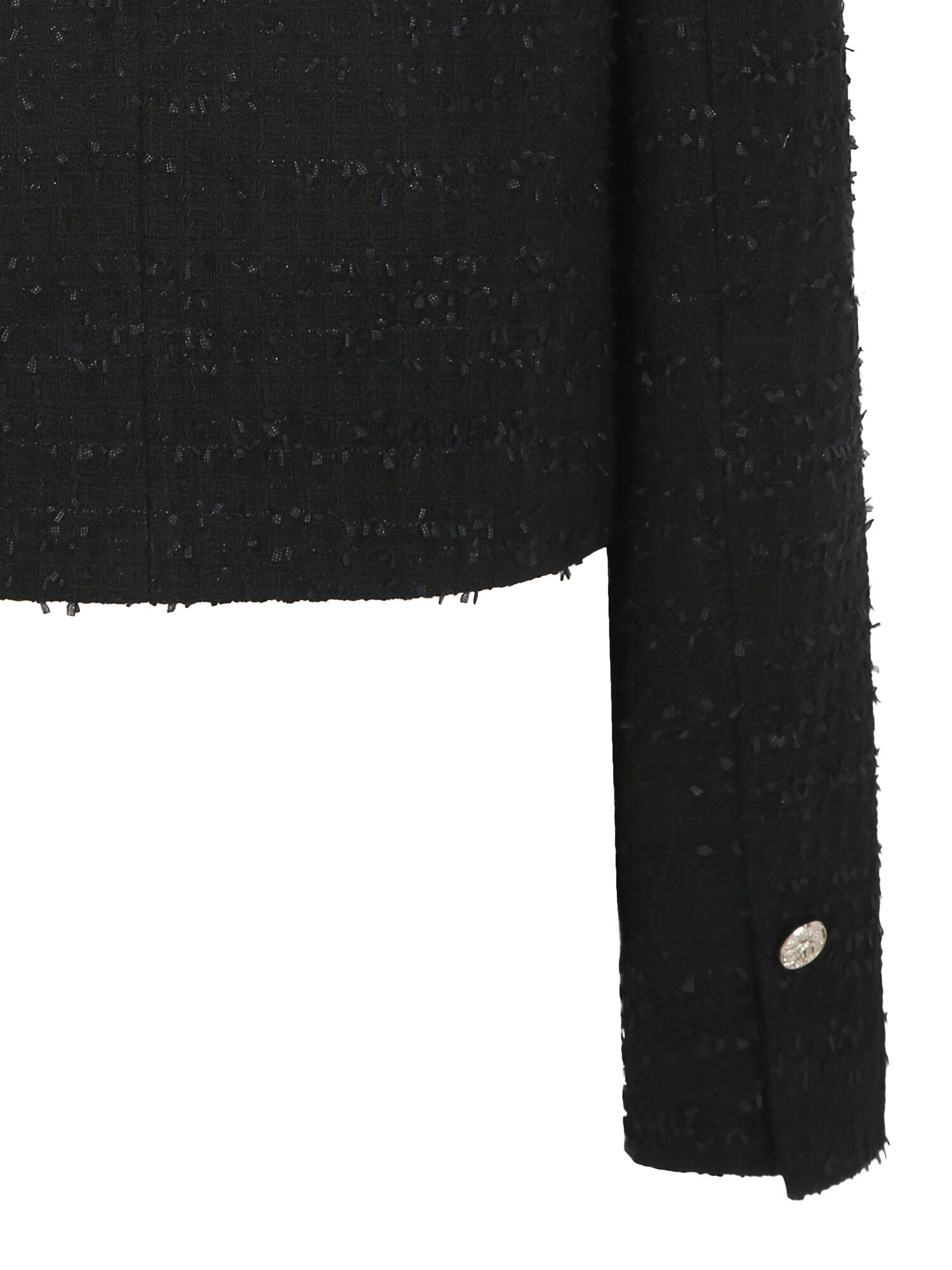 트위드 라운드넥 더블 크롭 재킷 (BLACK)