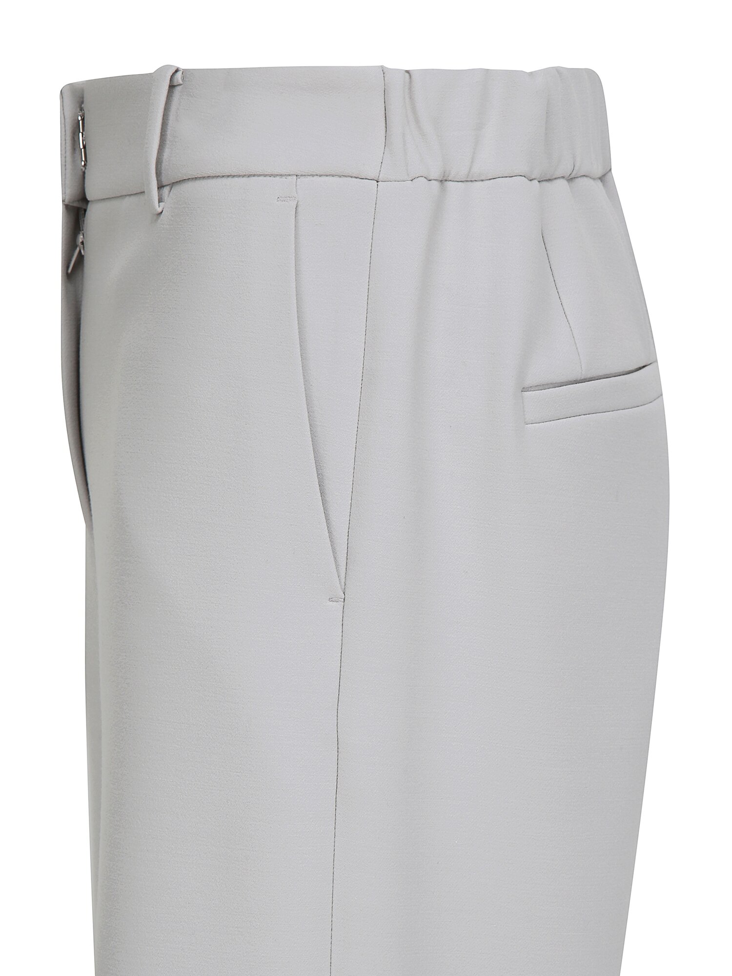 메탈 장식 백 밴딩 부츠컷 팬츠 (LIGHT GREY)