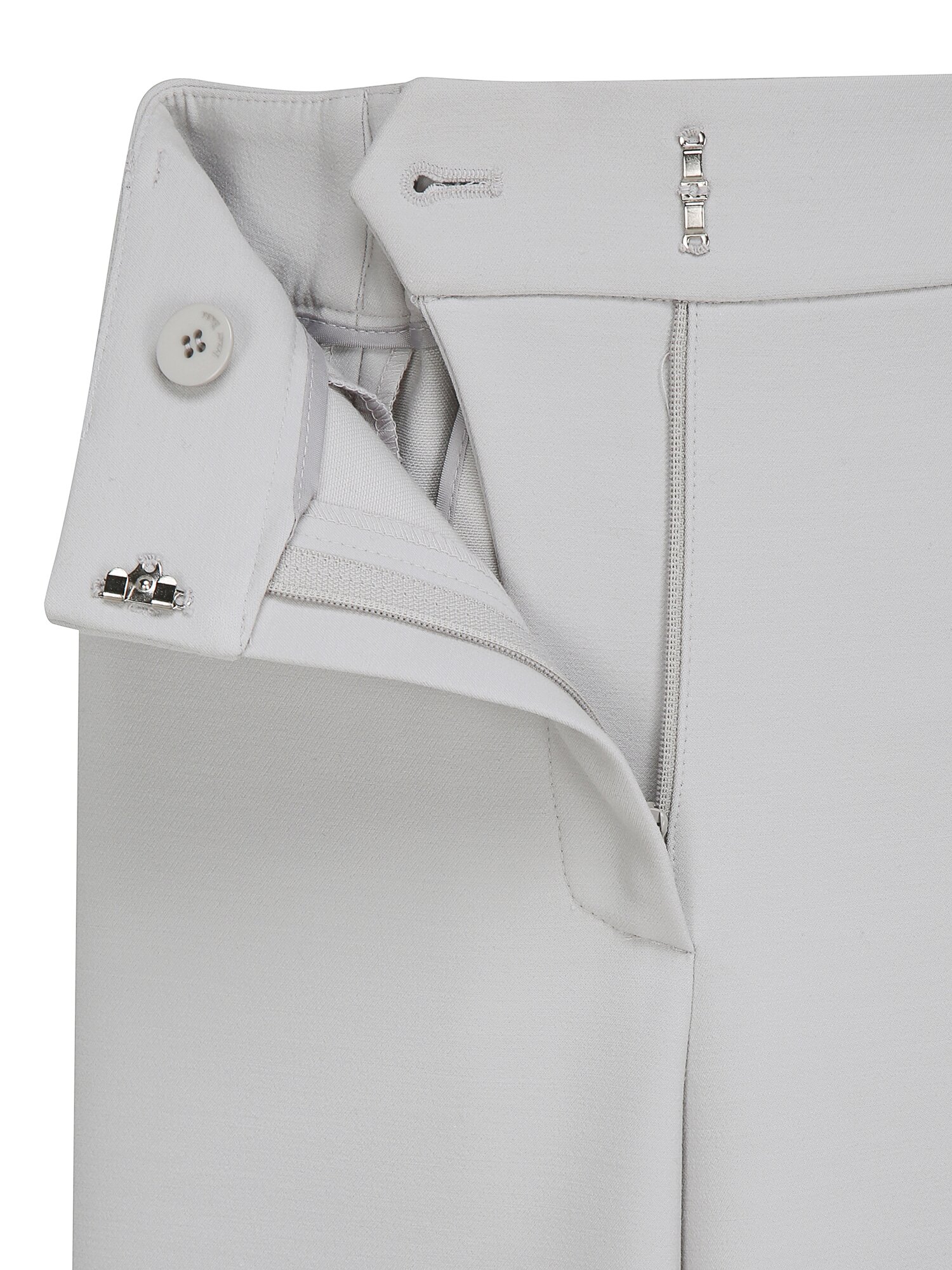 메탈 장식 백 밴딩 부츠컷 팬츠 (LIGHT GREY)