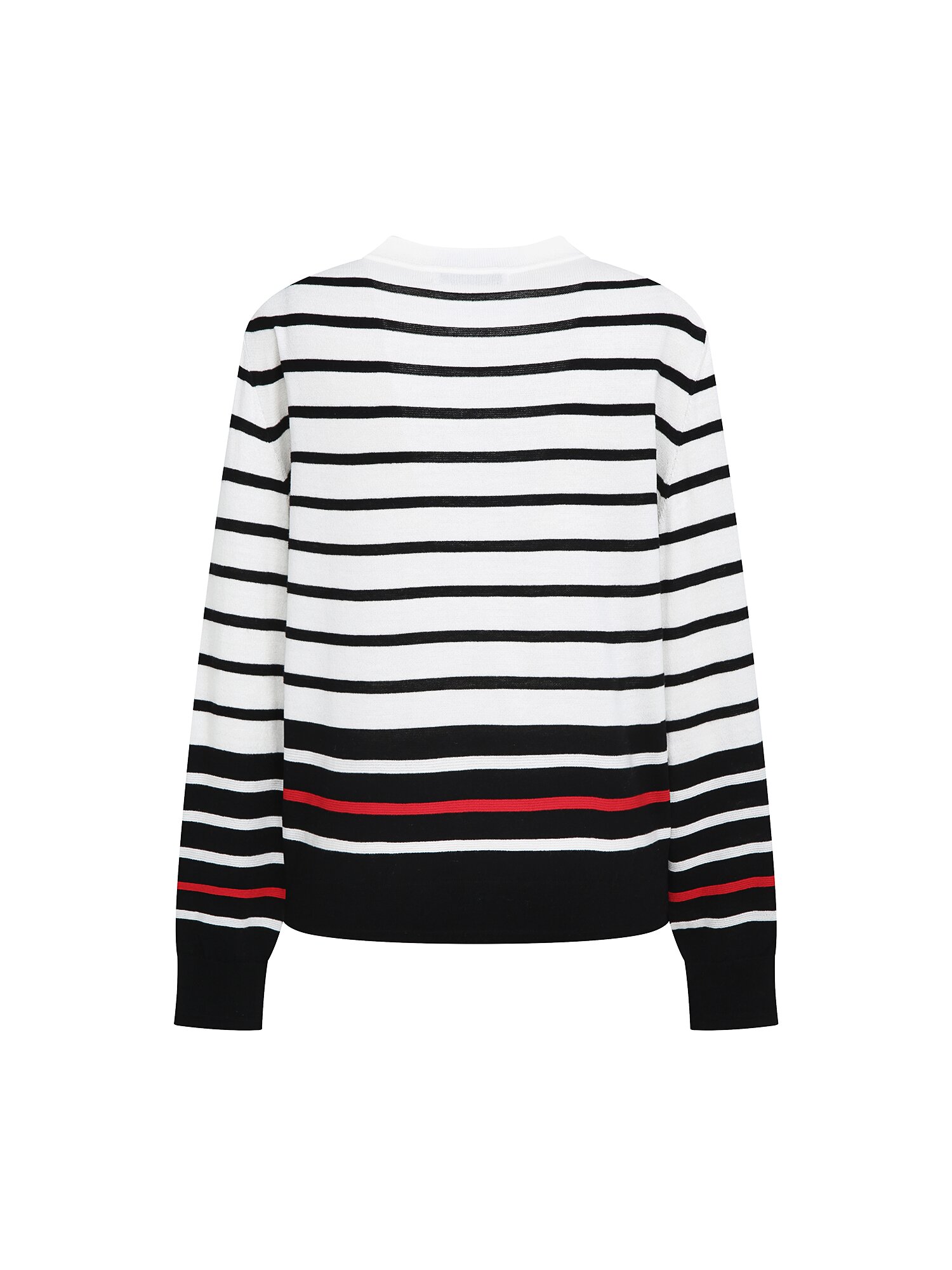 스트라이프 라운드넥 풀오버 니트 (STRIPE BLACK)