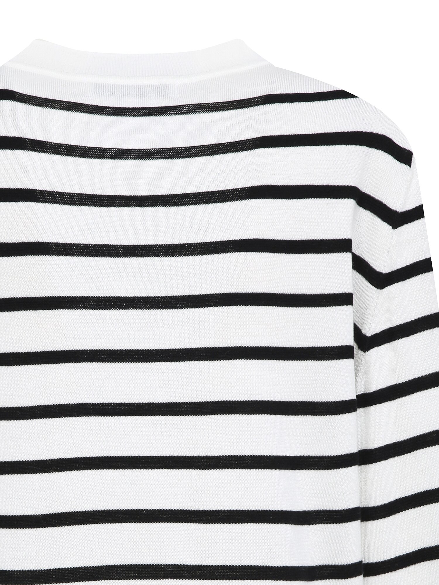 스트라이프 라운드넥 풀오버 니트 (STRIPE BLACK)