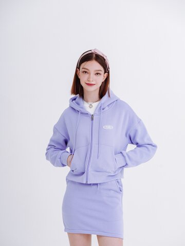 크롭 리버시블 후드 집업 (라이트 블루)