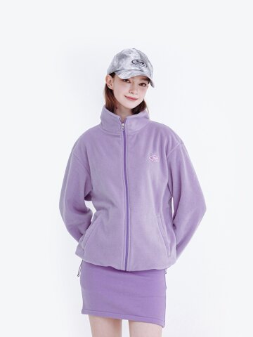 플리스 하이넥 집업 (퍼플)