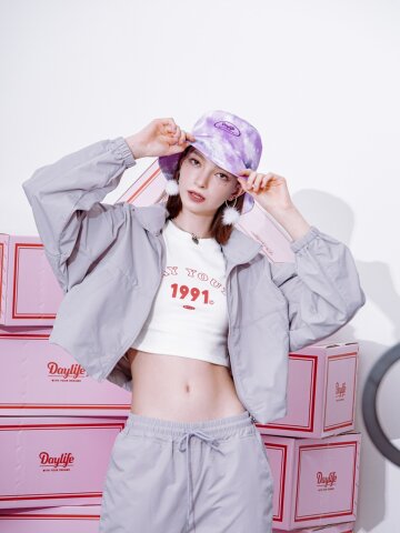 웜업 크롭 자켓 (그레이)