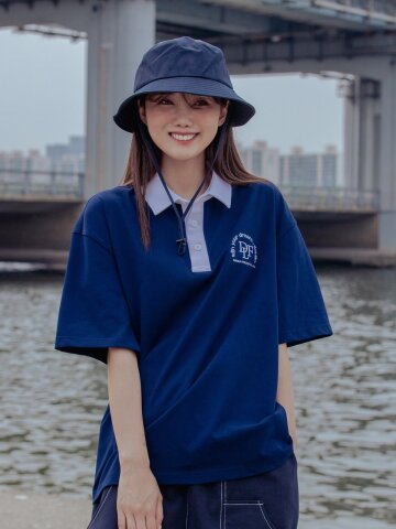 로고 럭비 티셔츠 (네이비)