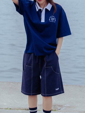 로고 카펜터 하프 팬츠 (네이비)