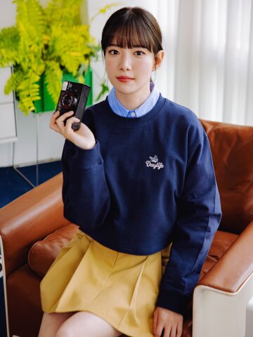 드림 크롭 롱 슬리브 (네이비)