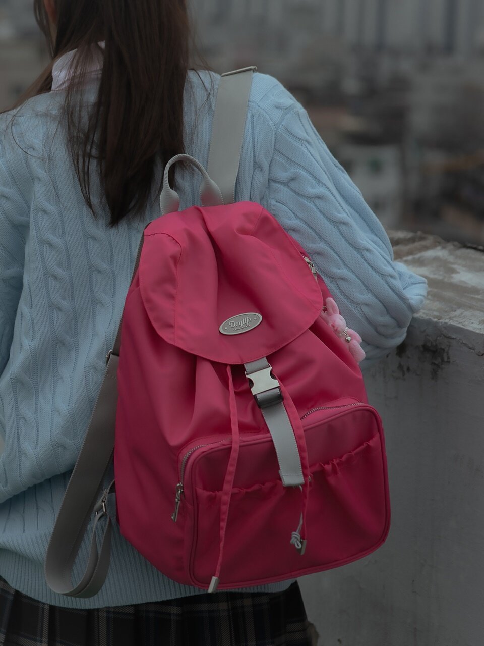 논 플롯 백팩 (핑크)