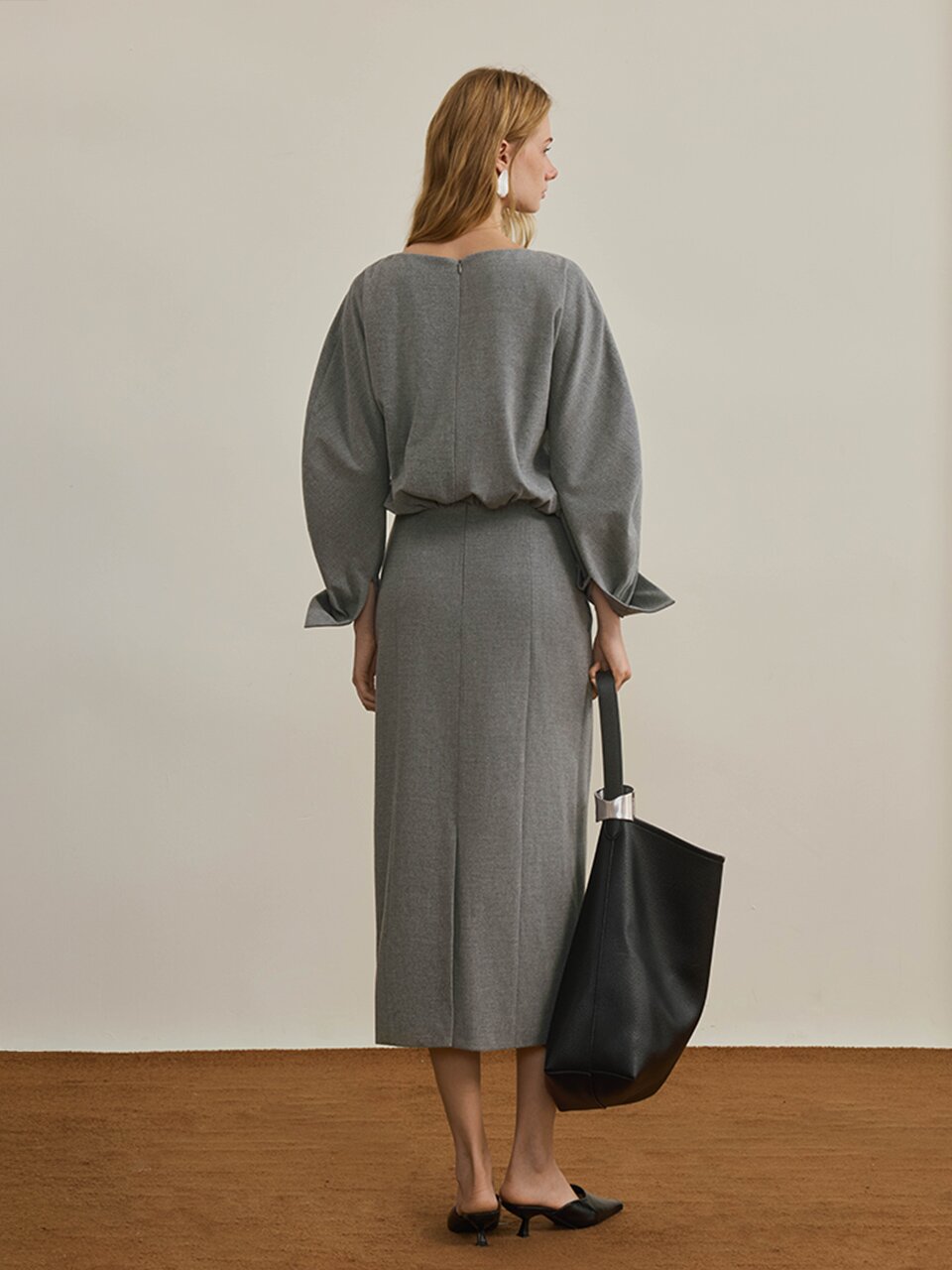 5/11 예약배송_YY_Gray boat neck dress