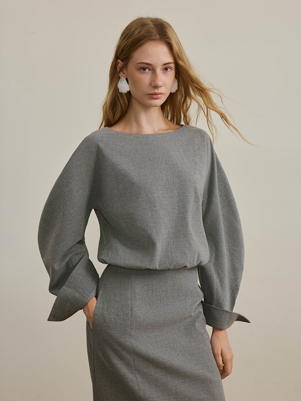 5/11 예약배송_YY_Gray boat neck dress