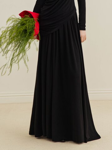 YY_Black casual temperament skirt