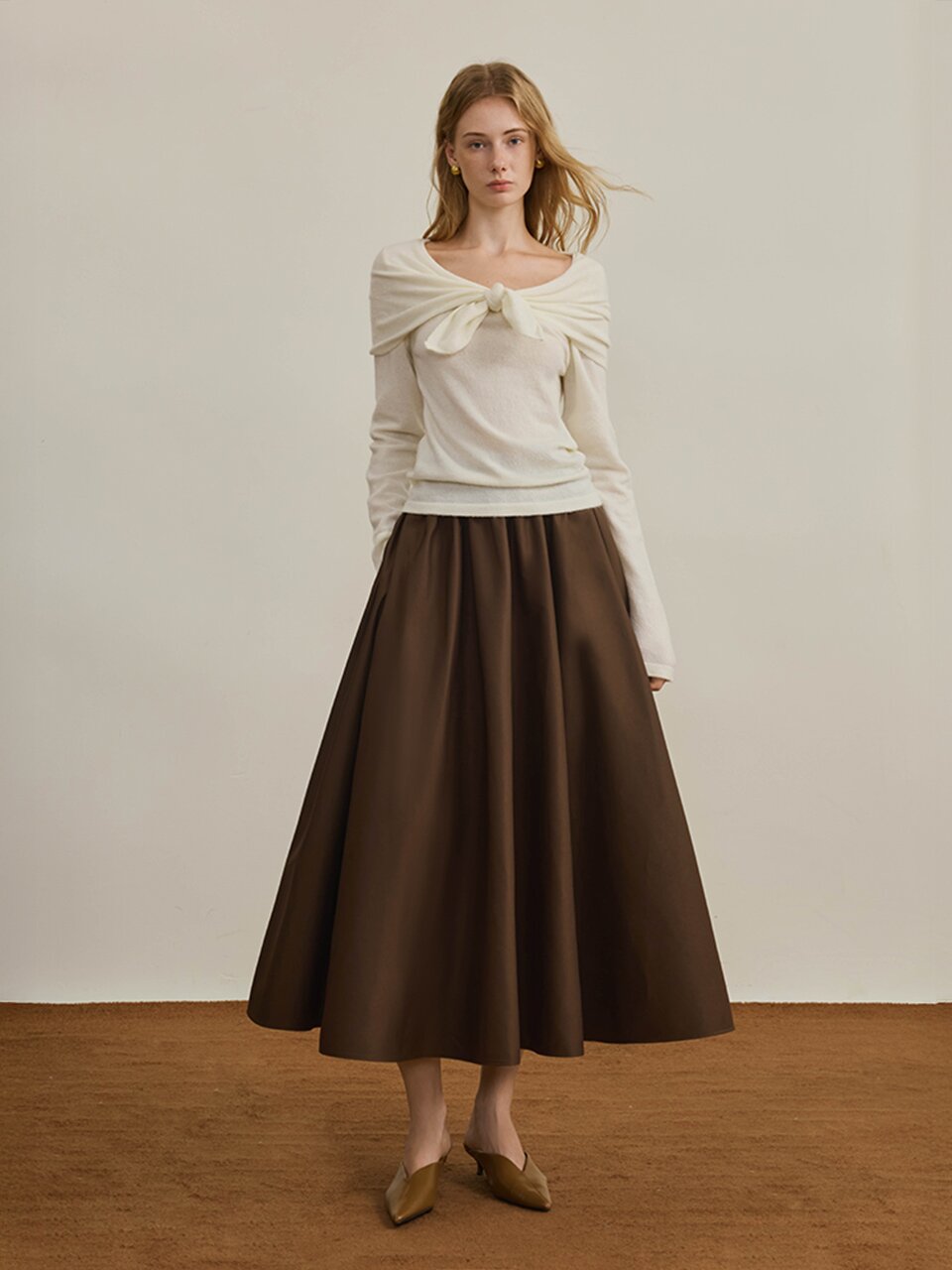 YY_Shawl lace-up wool knit