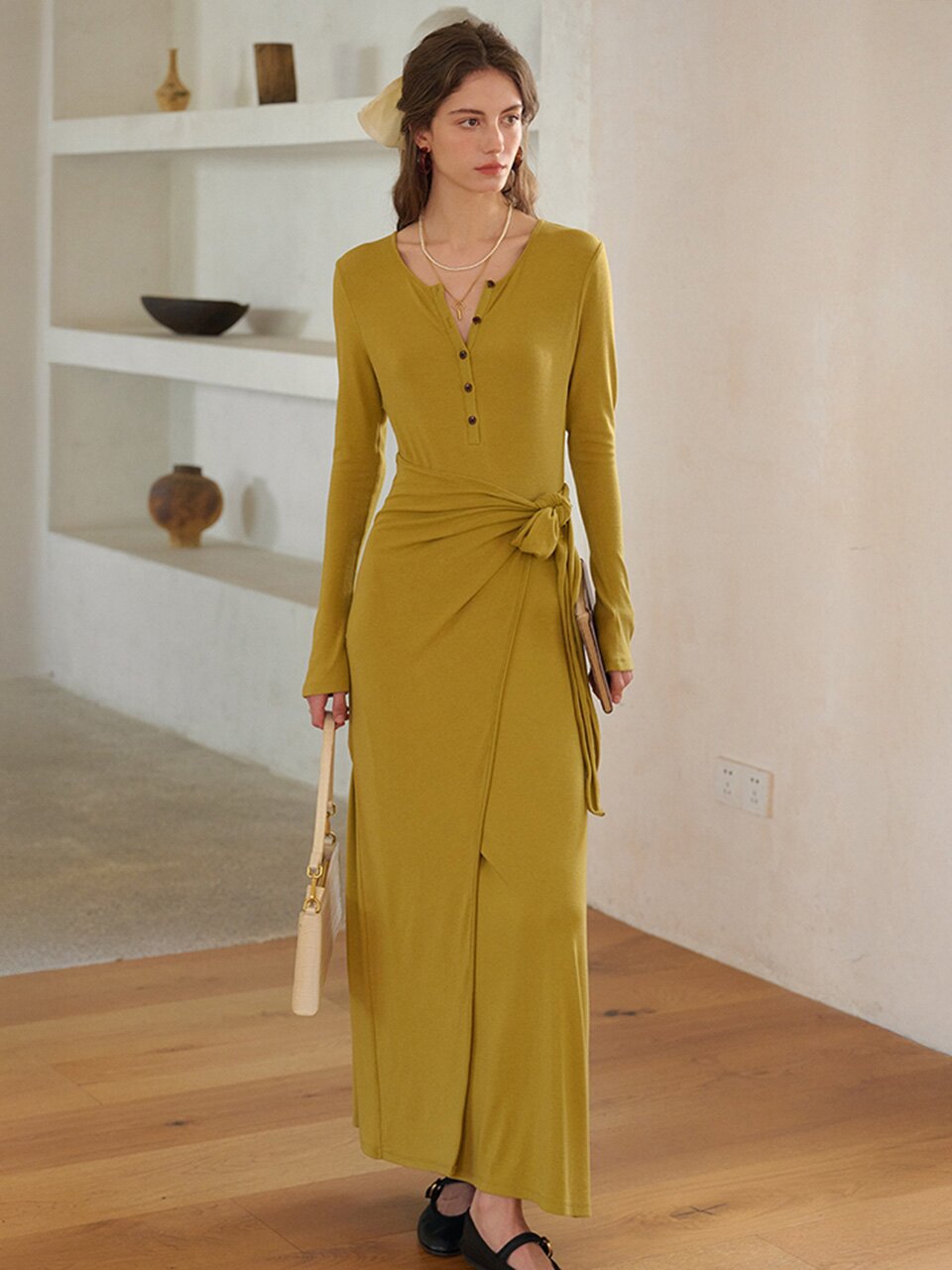 SR_Fake two-piece strappy dress_2color