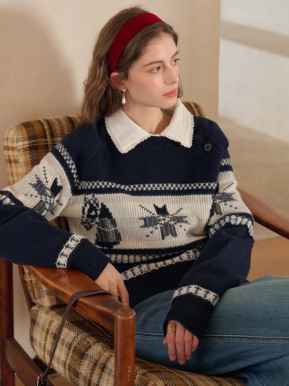 SR_Pattern fair pullover knit
