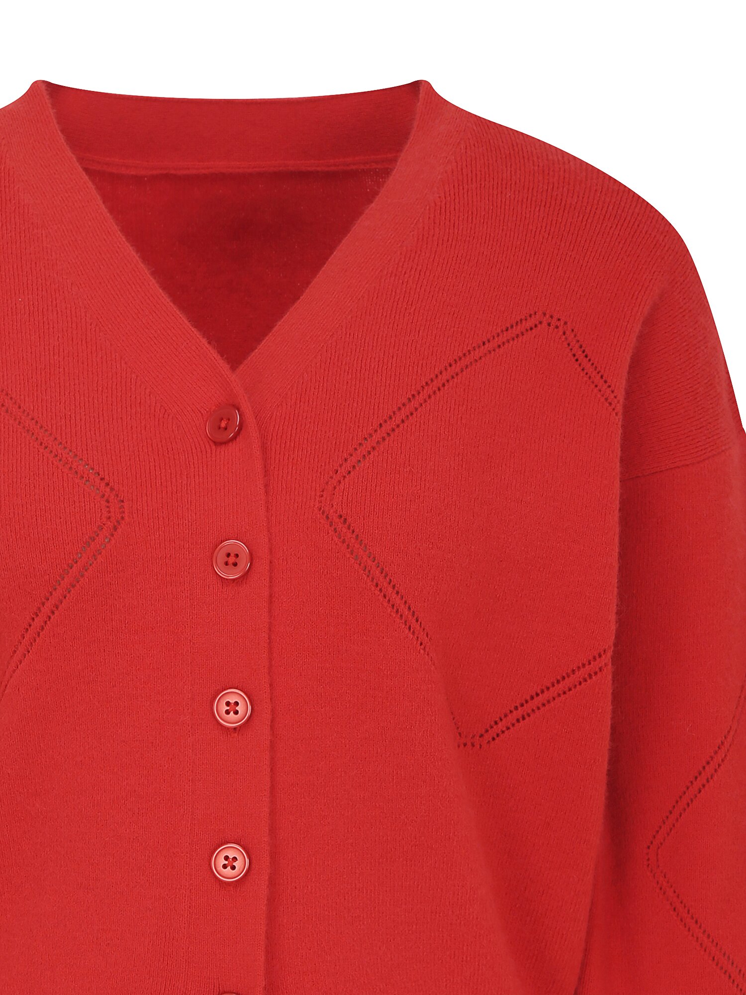 다이아 펀칭 브이넥 가디건 (RED)