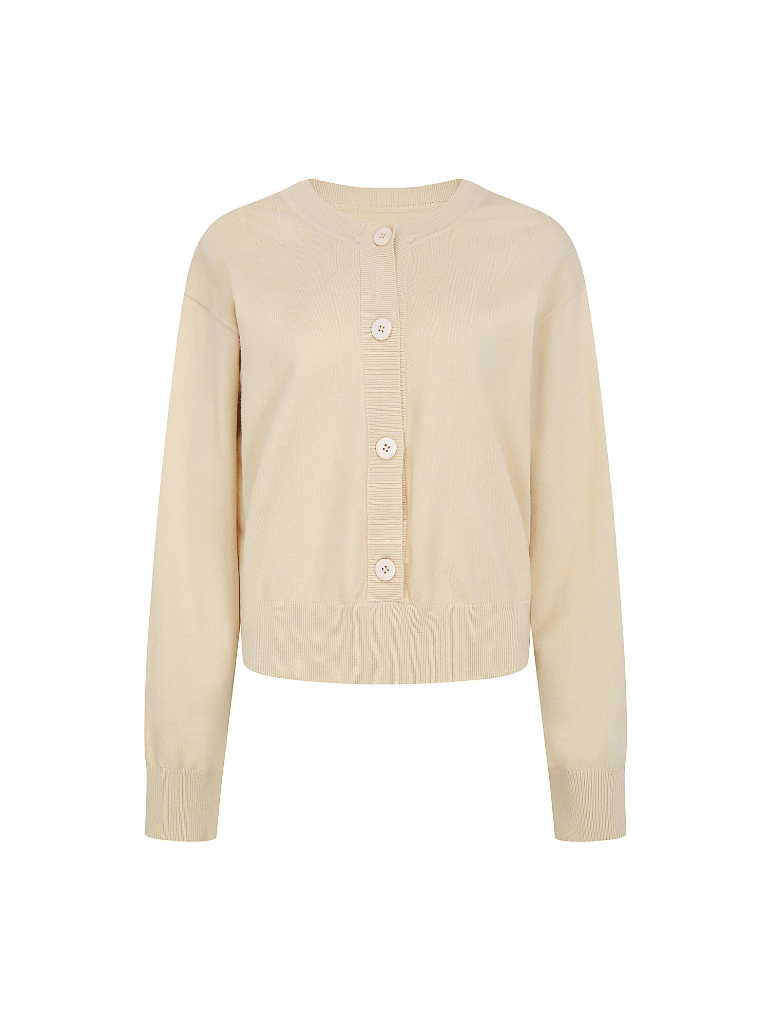 투웨이 버튼 라운드넥 풀오버 니트 (CREAM)