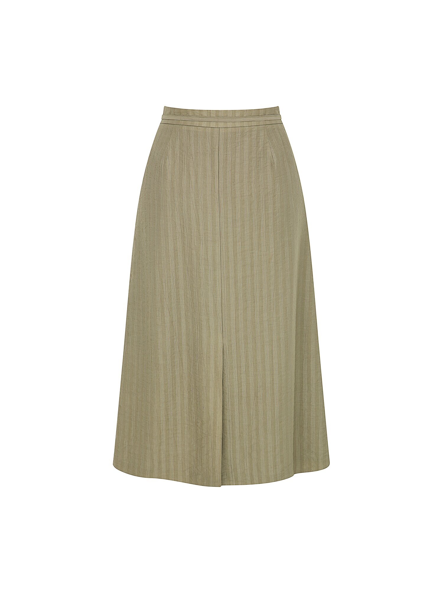 벨티드 링클 A라인 스커트 (LIGHT KHAKI)
