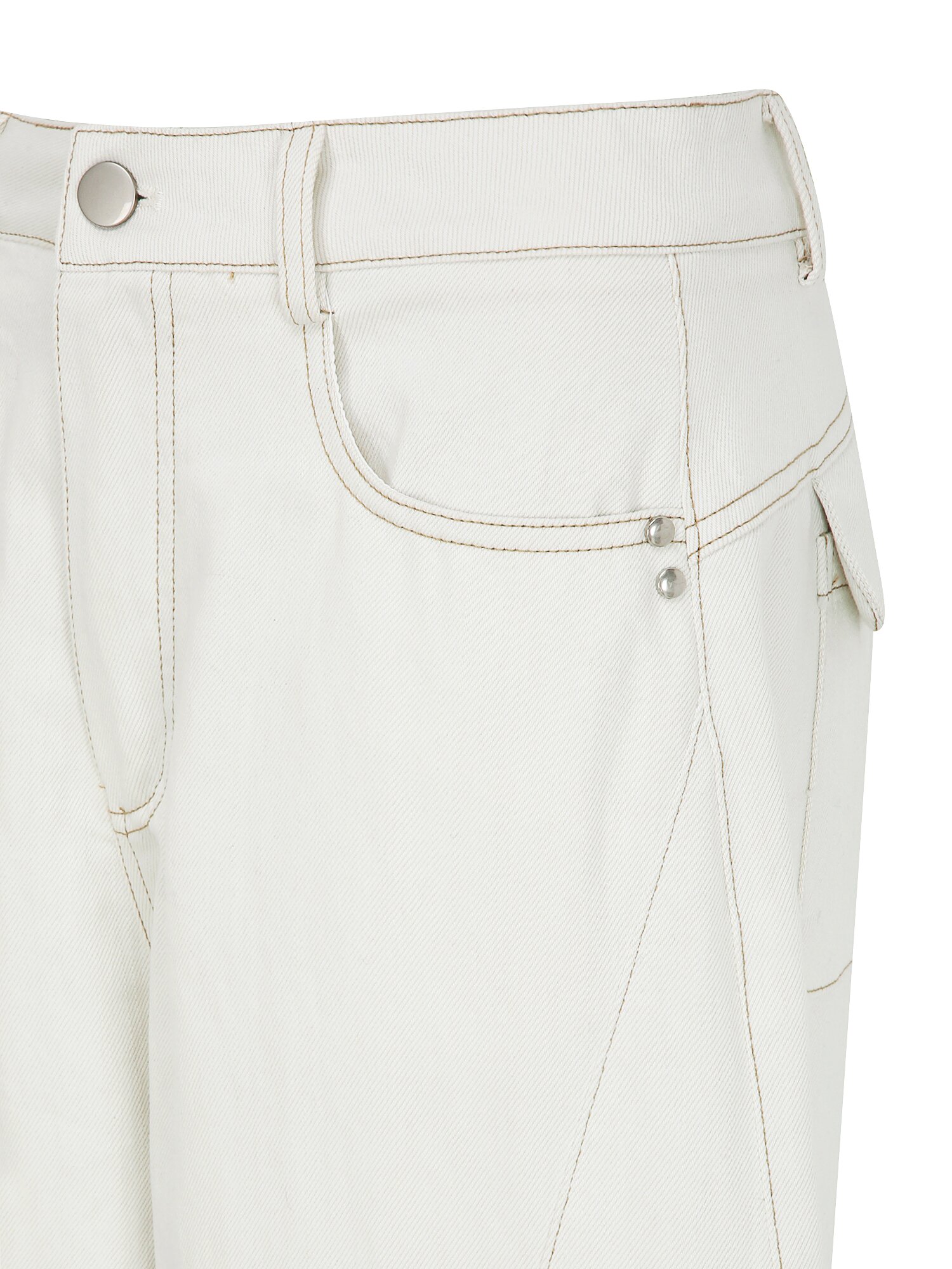 코튼 플랩 포켓 테이퍼드 팬츠 (WHITE)