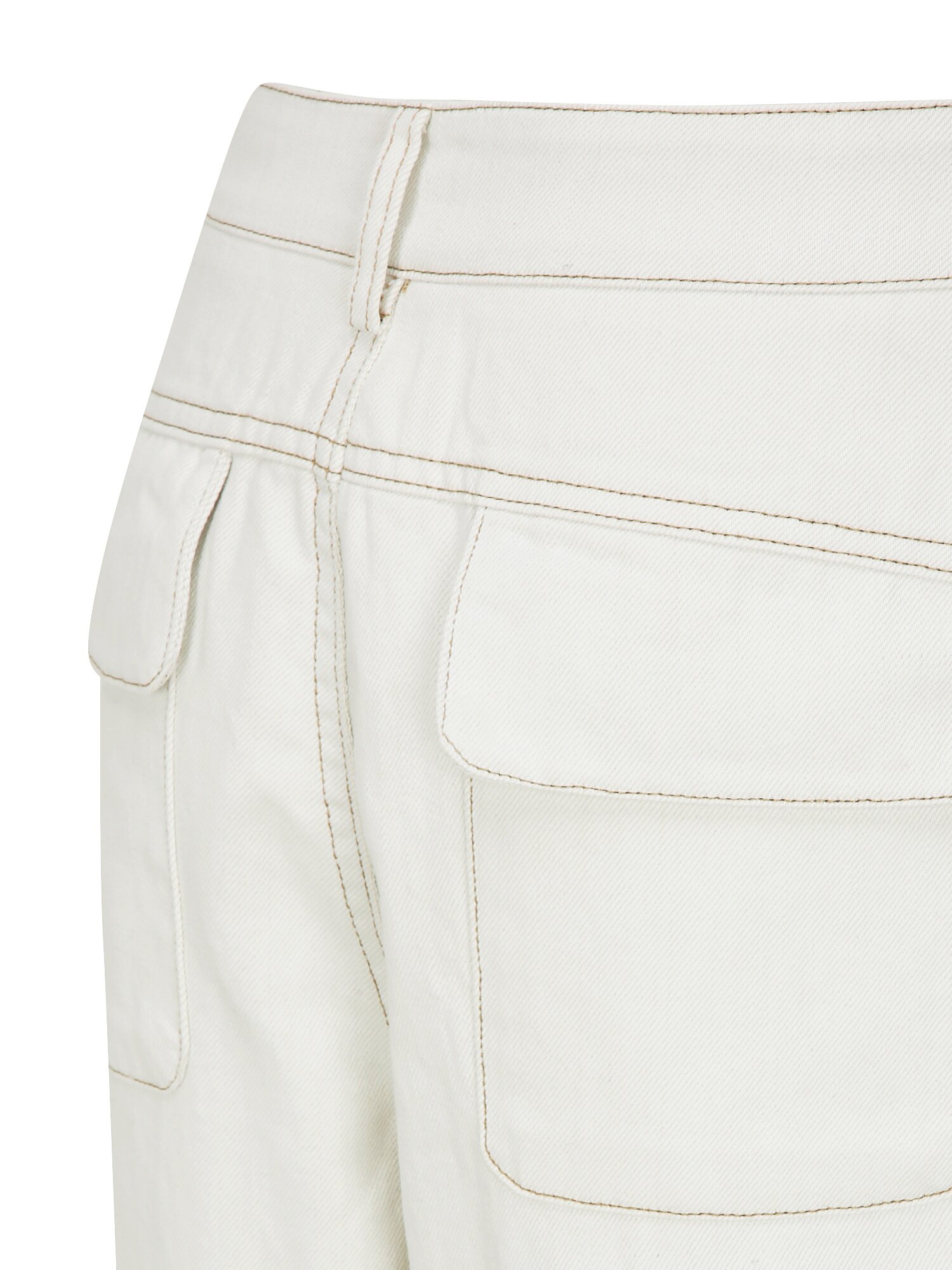 코튼 플랩 포켓 테이퍼드 팬츠 (WHITE)