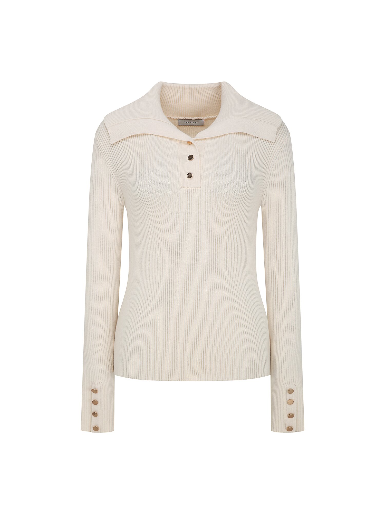 버튼 세일러 칼라 풀오버 니트 (IVORY)