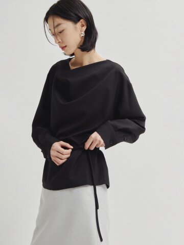 루즈핏 카울넥 블라우스 
