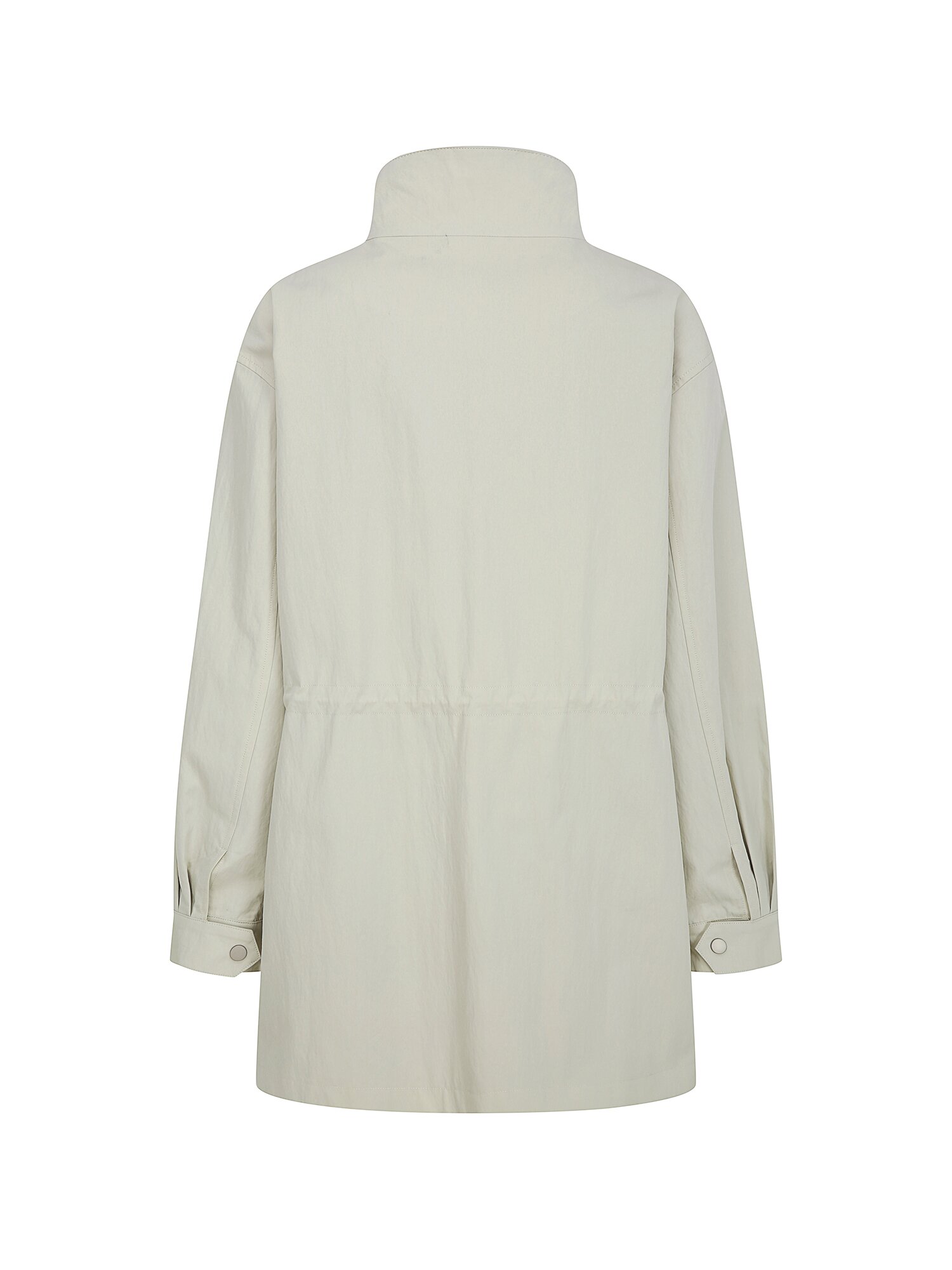 오버핏 스트링 하이넥 하프 재킷 (CREAM)