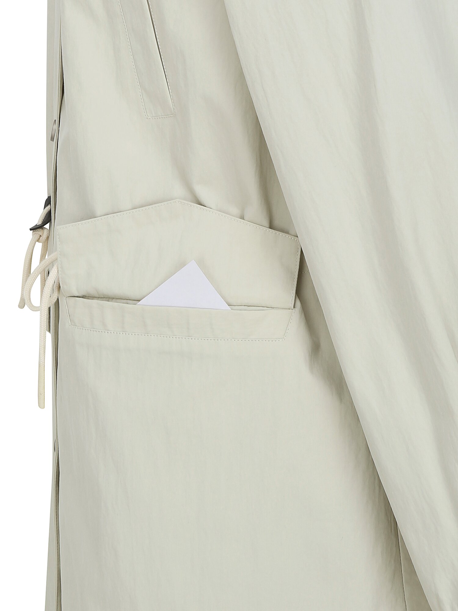 오버핏 스트링 하이넥 하프 재킷 (CREAM)