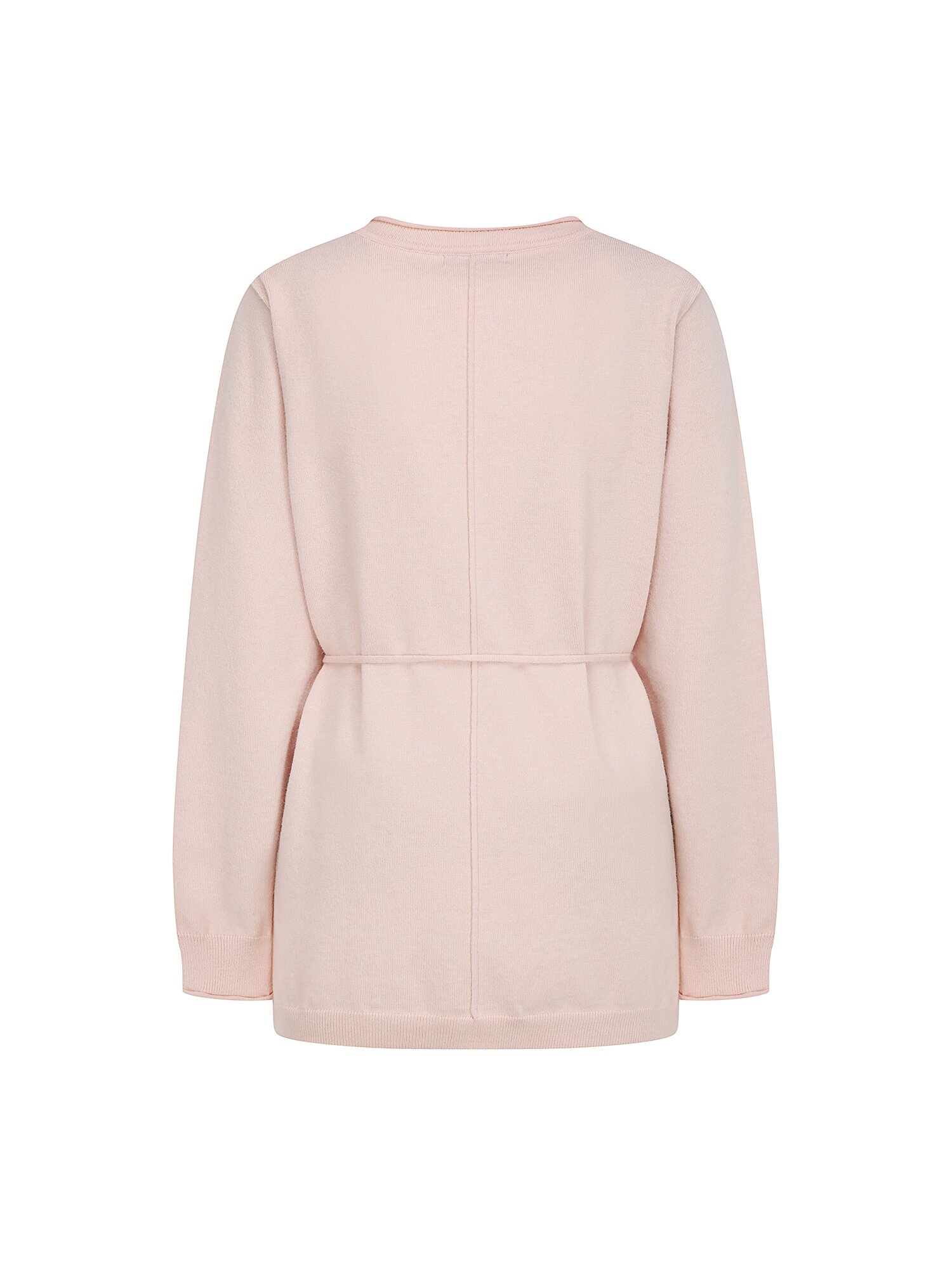 벨티드 브이넥 풀오버 니트 (LIGHT PINK)