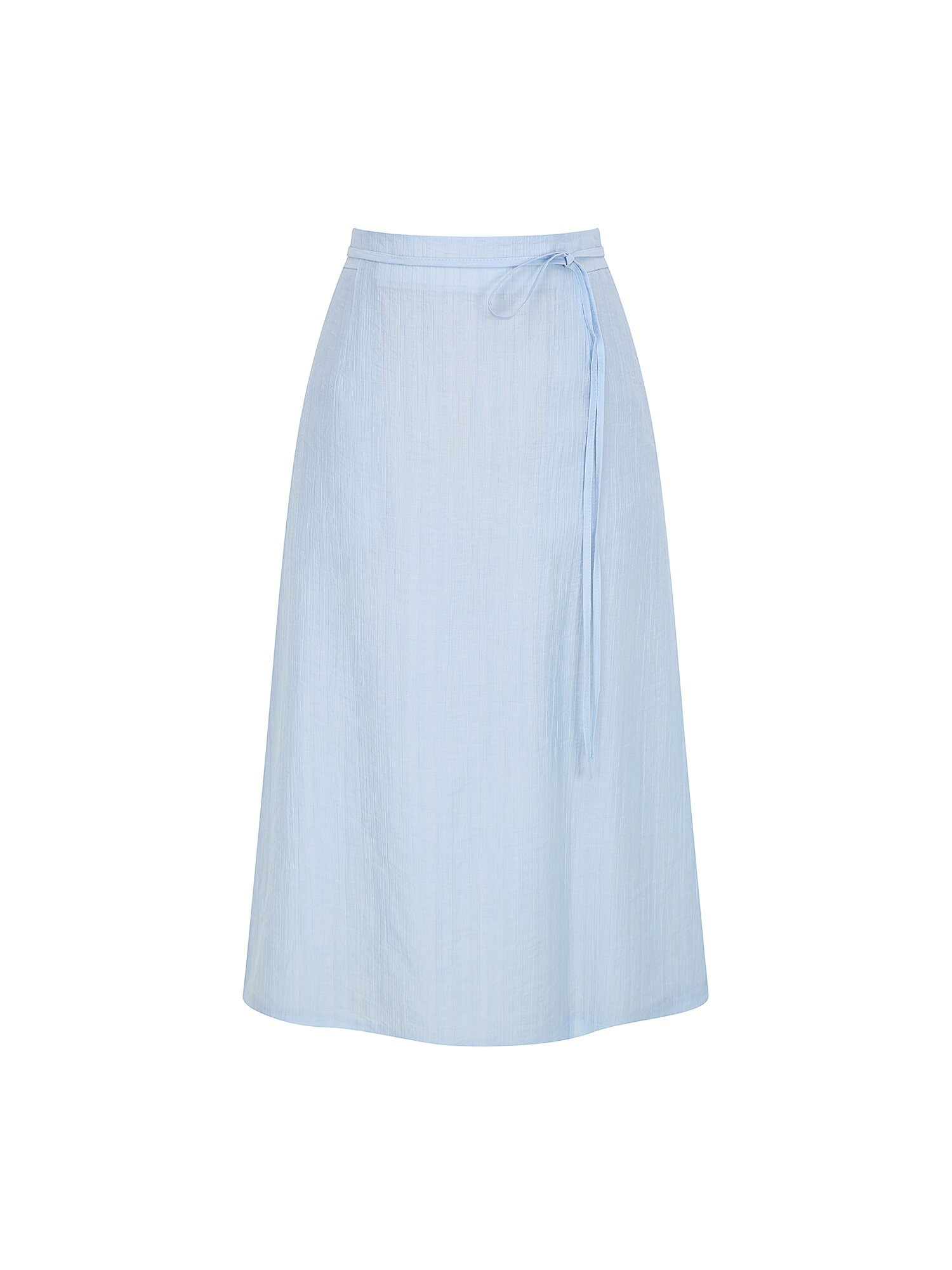 벨티드 링클 A라인 스커트 (LIGHT BLUE)