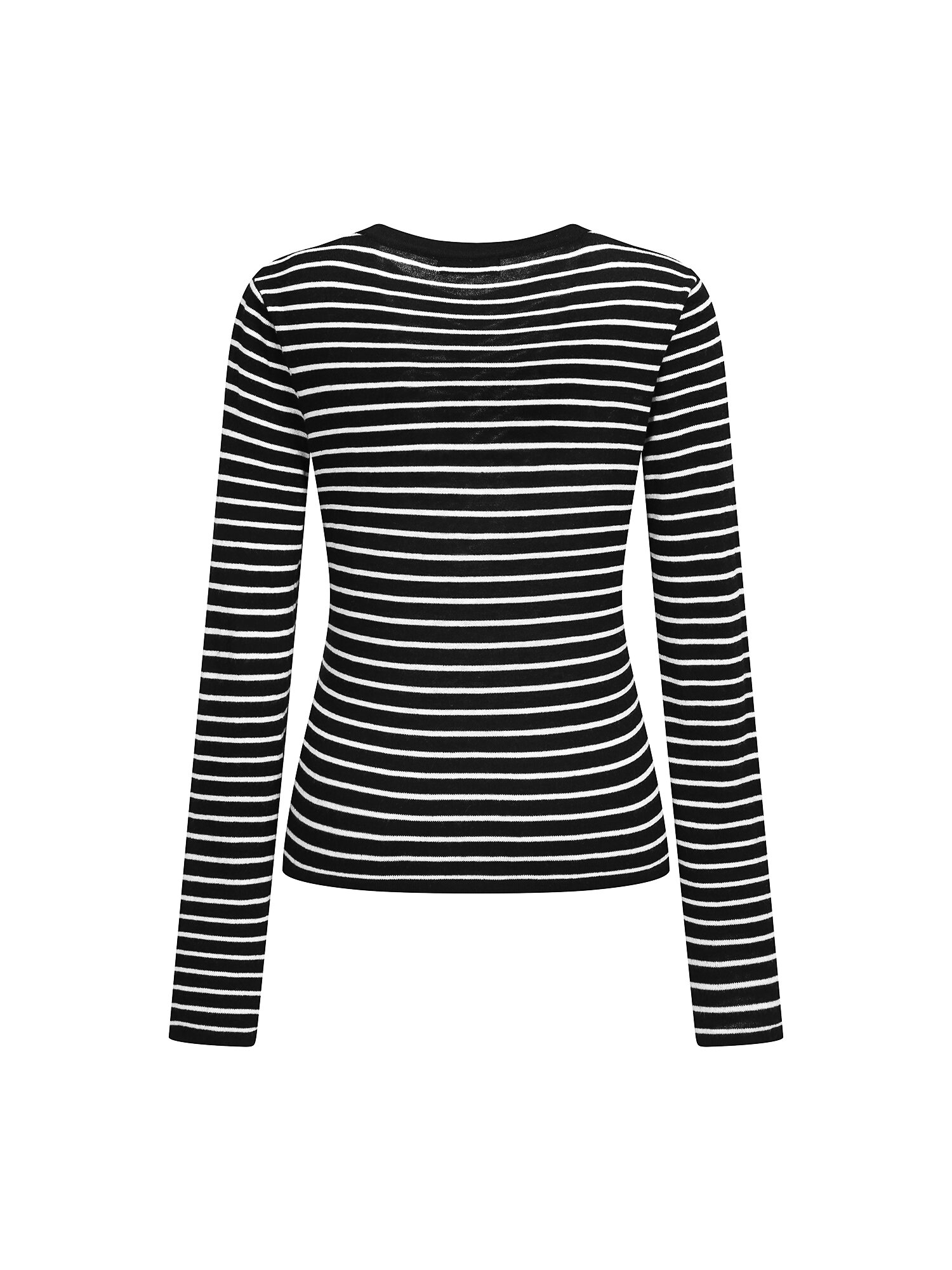 울 트위스트 라운드넥 가디건 (STRIPE BLACK)
